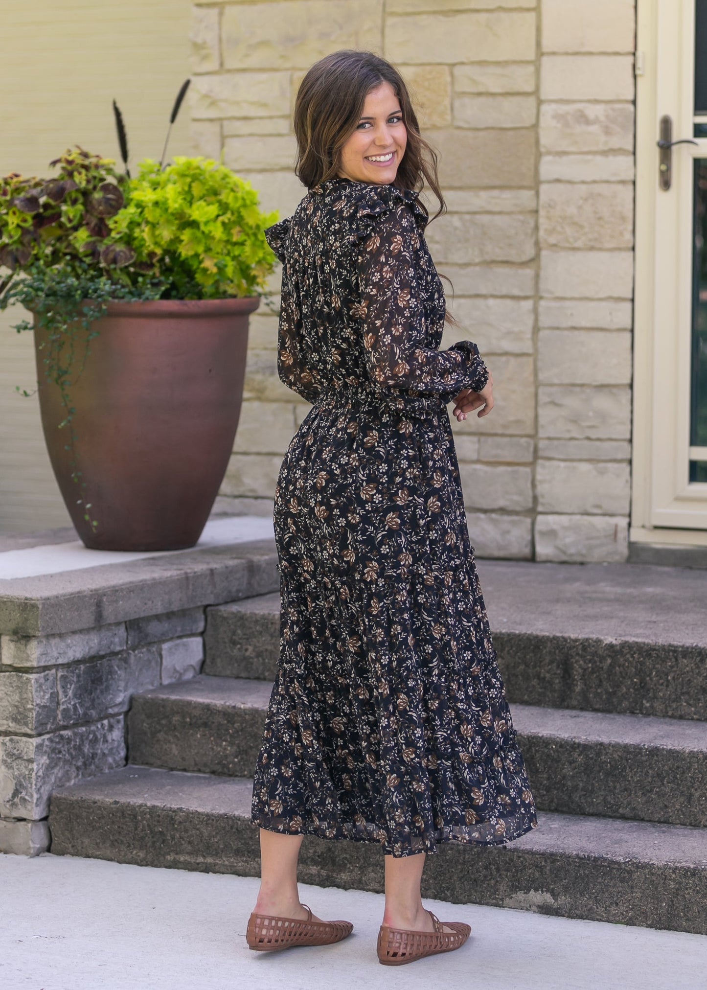 V-Neck Tiered Maxi Dress FF Dresses
