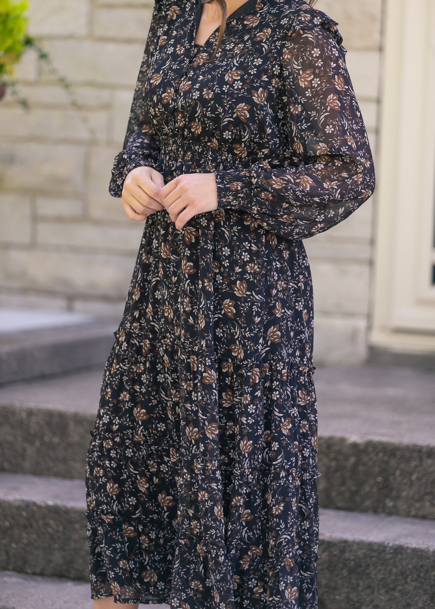 V-Neck Tiered Maxi Dress FF Dresses