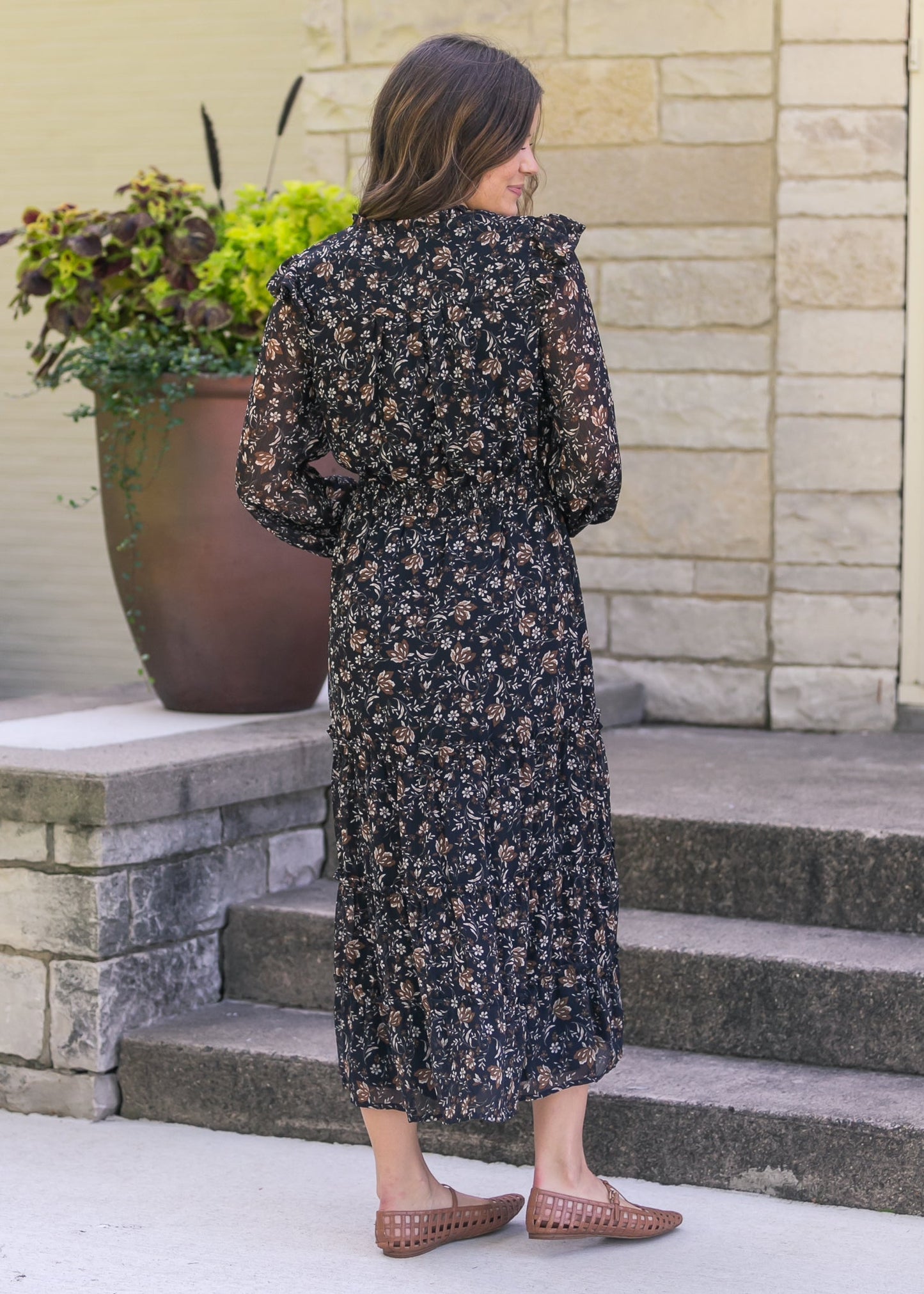 V-Neck Tiered Maxi Dress FF Dresses