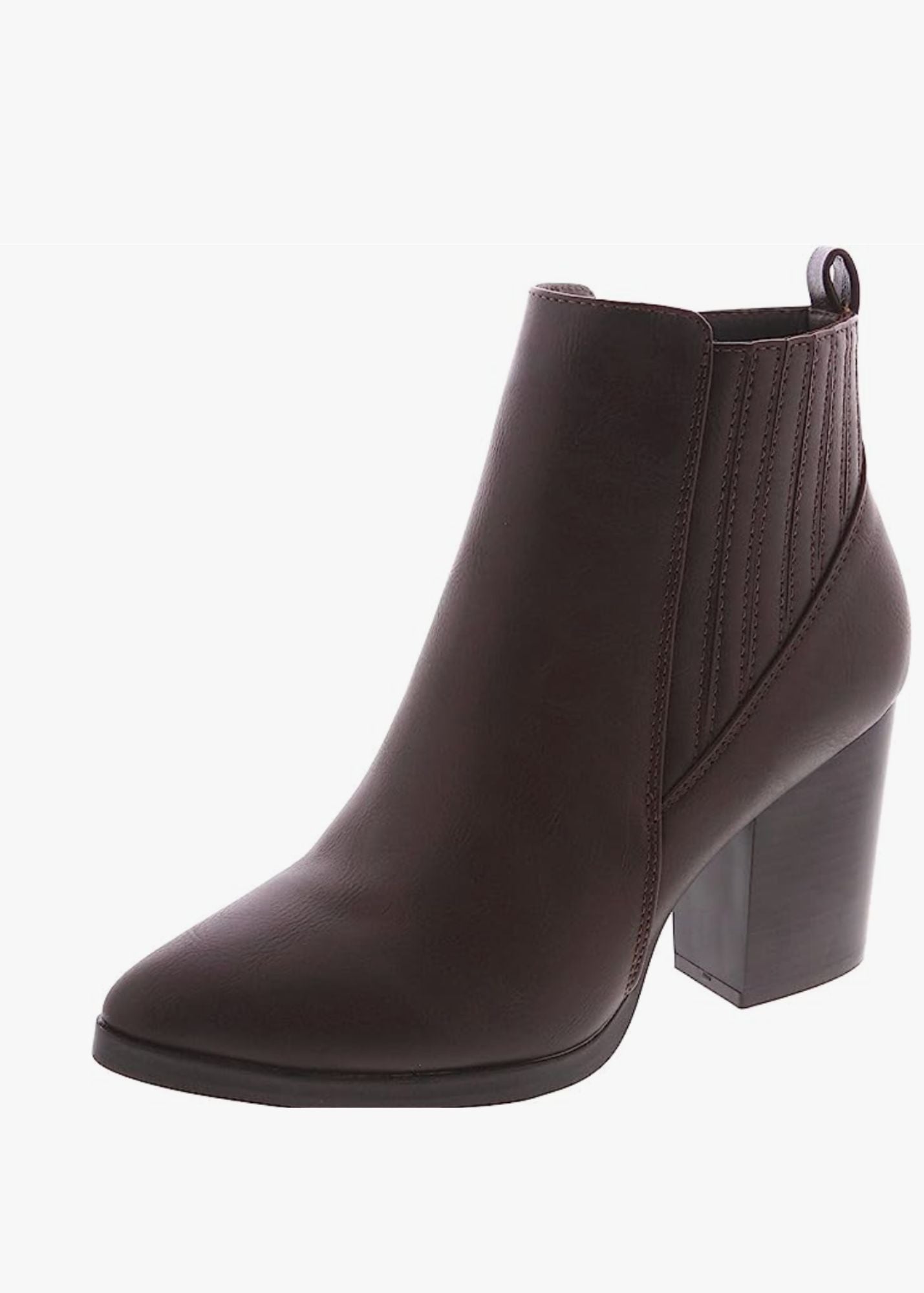 Vegan Leather Heeled Ankle Booties Shoes