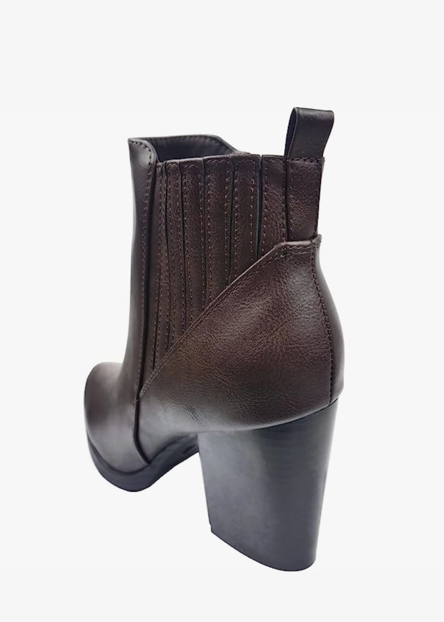 Vegan Leather Heeled Ankle Booties Shoes