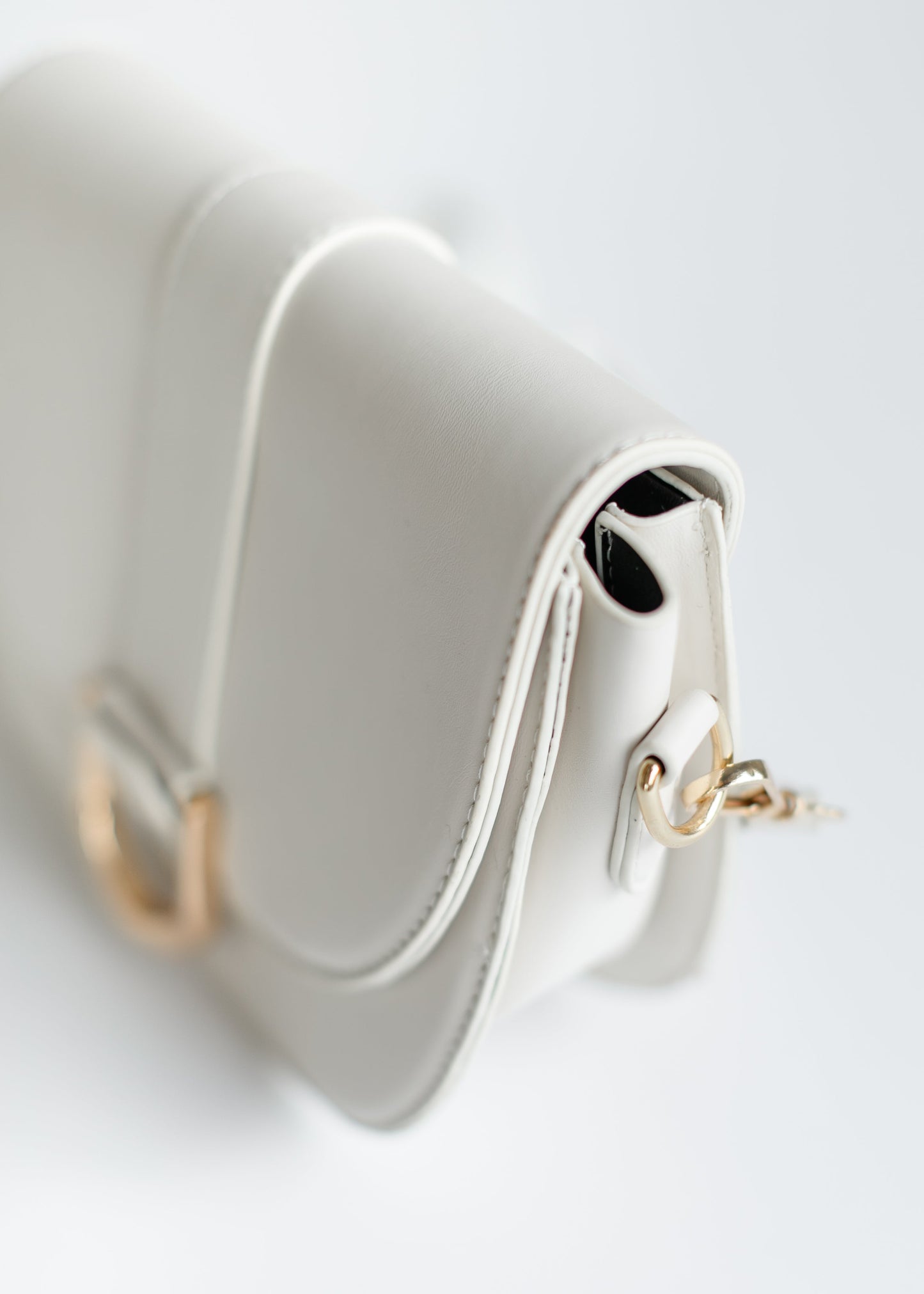 Vegan Leather Ivory Saddle Bag Accessories