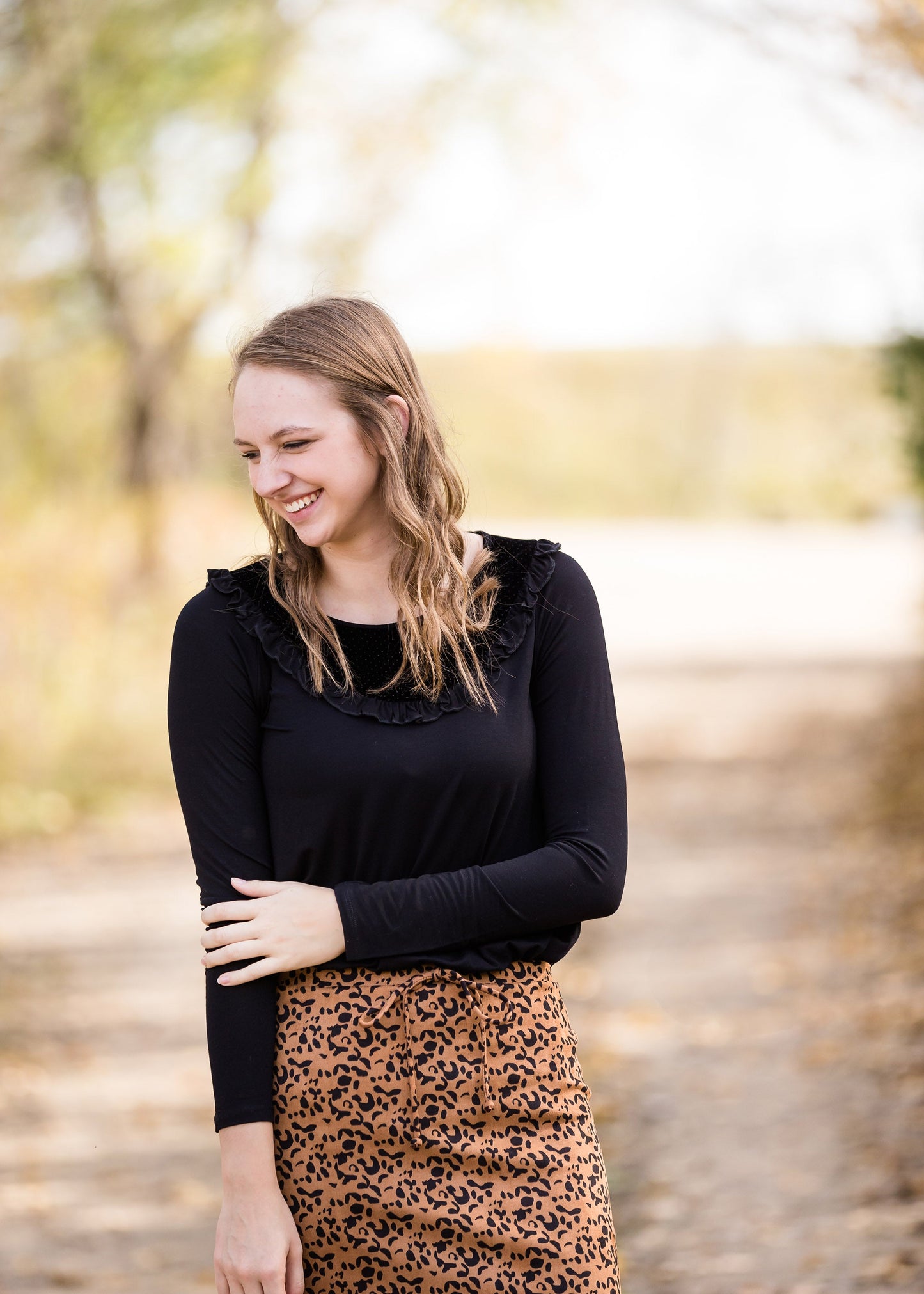 Velour Contrast Top - FINAL SALE Tops