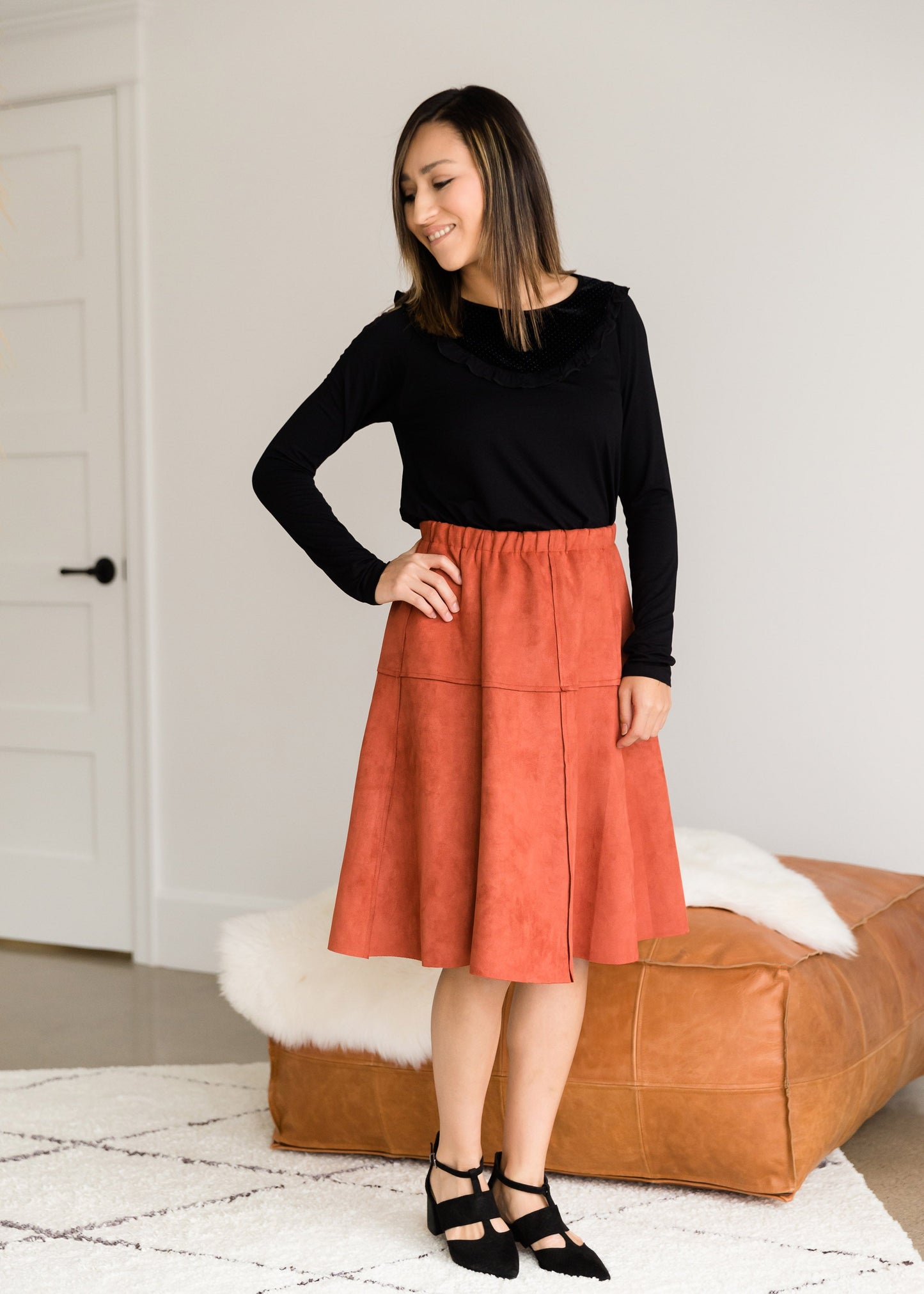 Velour Contrast Top - FINAL SALE Tops