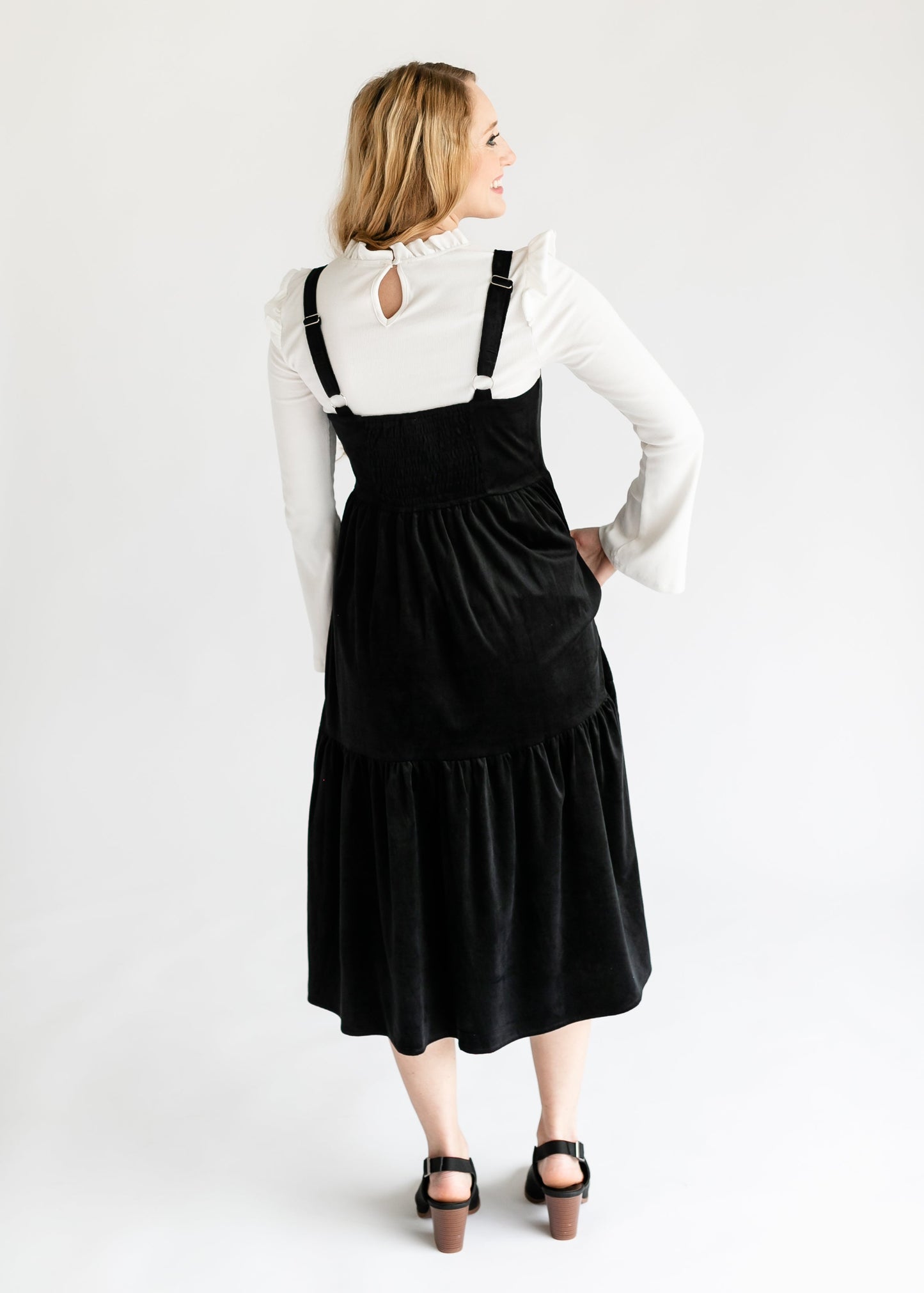 Velvet Black Jumper Midi Dress FF Dresses