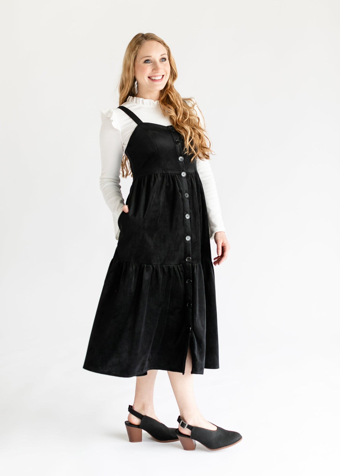 Velvet Black Jumper Midi Dress FF Dresses