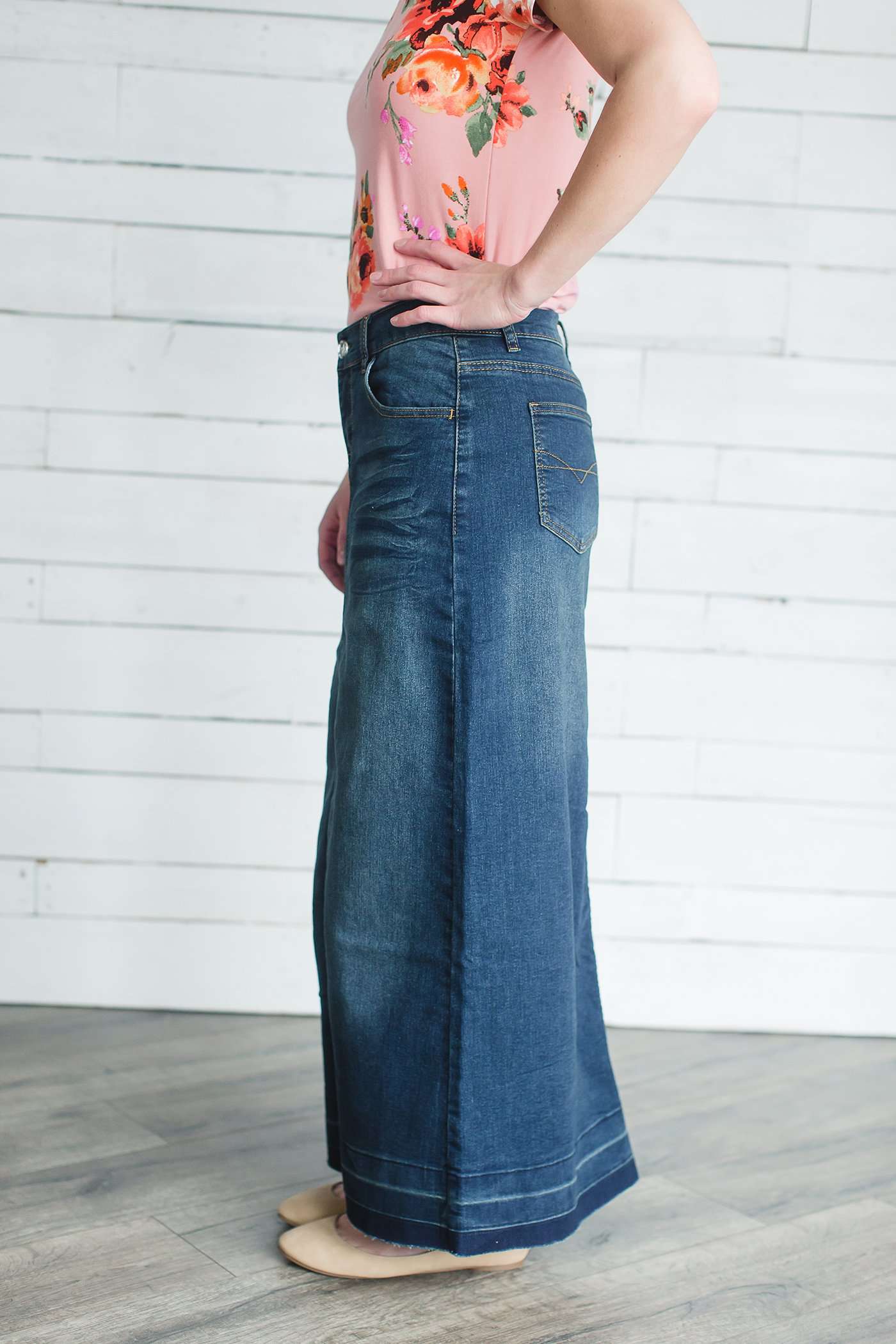 Victoria Long Denim Skirt Skirts
