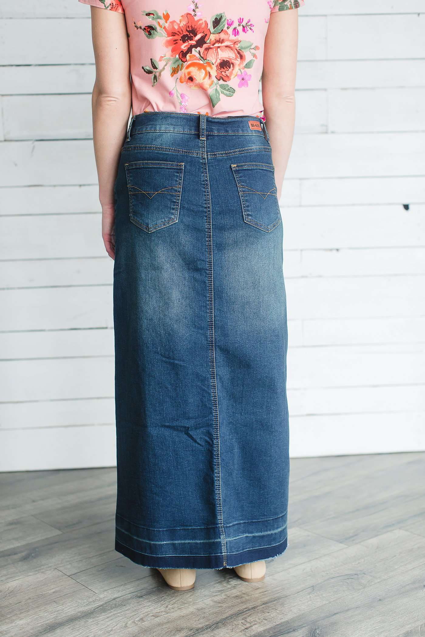 Victoria Long Denim Skirt Skirts