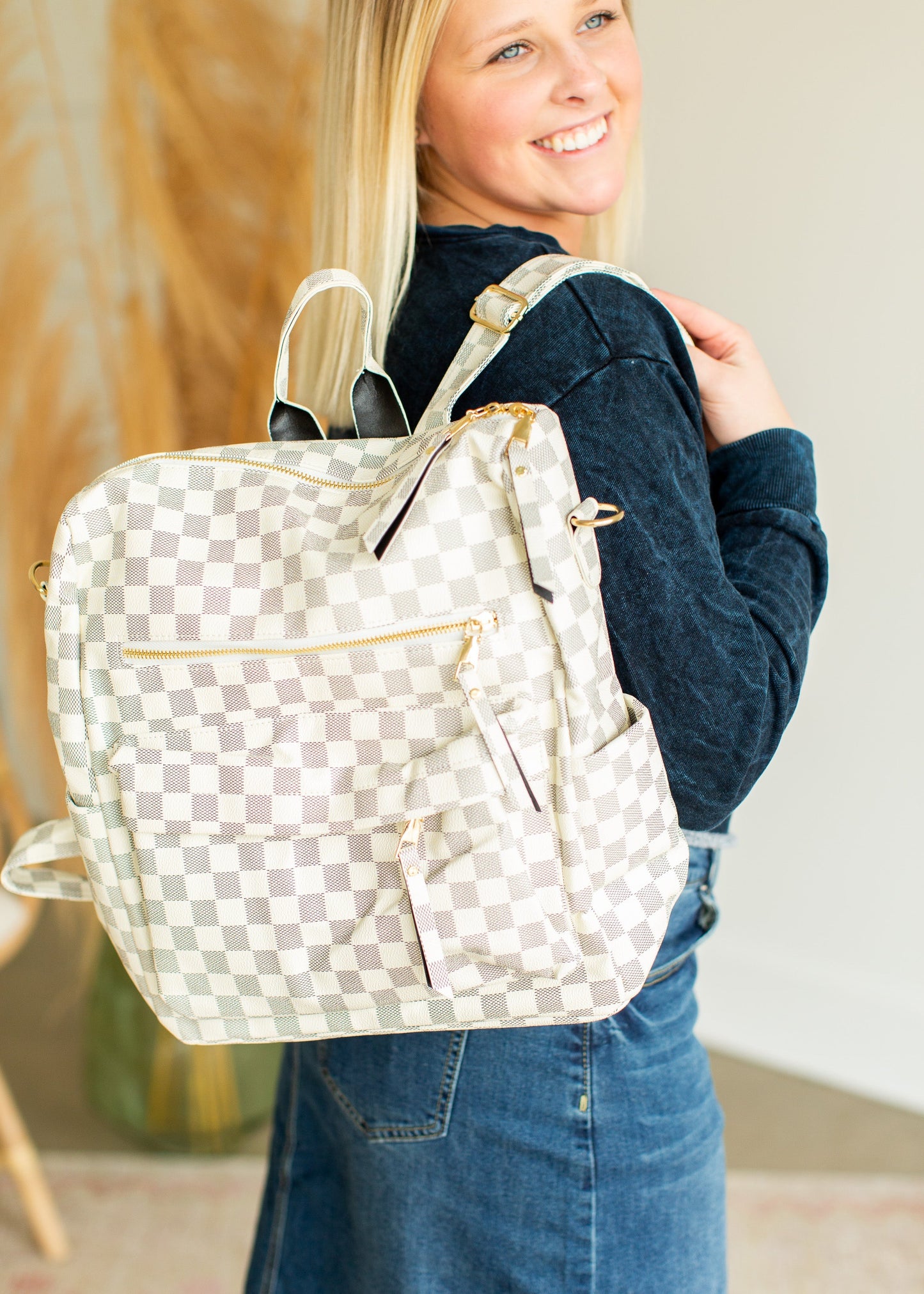 Vintage London Check Convertible Backpack Accessories