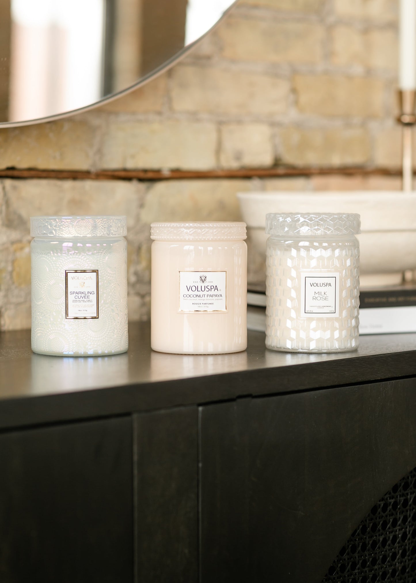 Voluspa® Milk Rose 18oz Large Jar Candle FF Home + Lifestyle