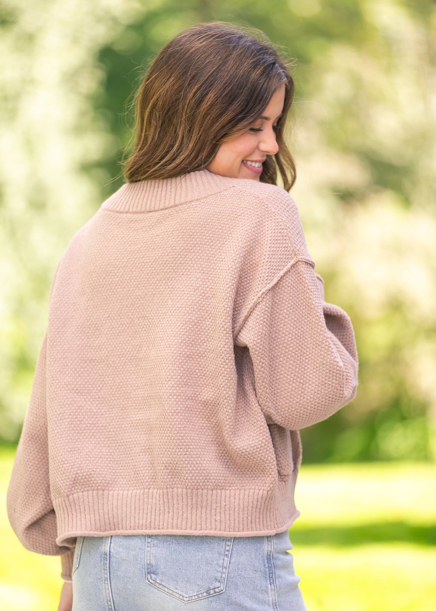 Waffle Knit Open Cardigan FF Layering Essentials
