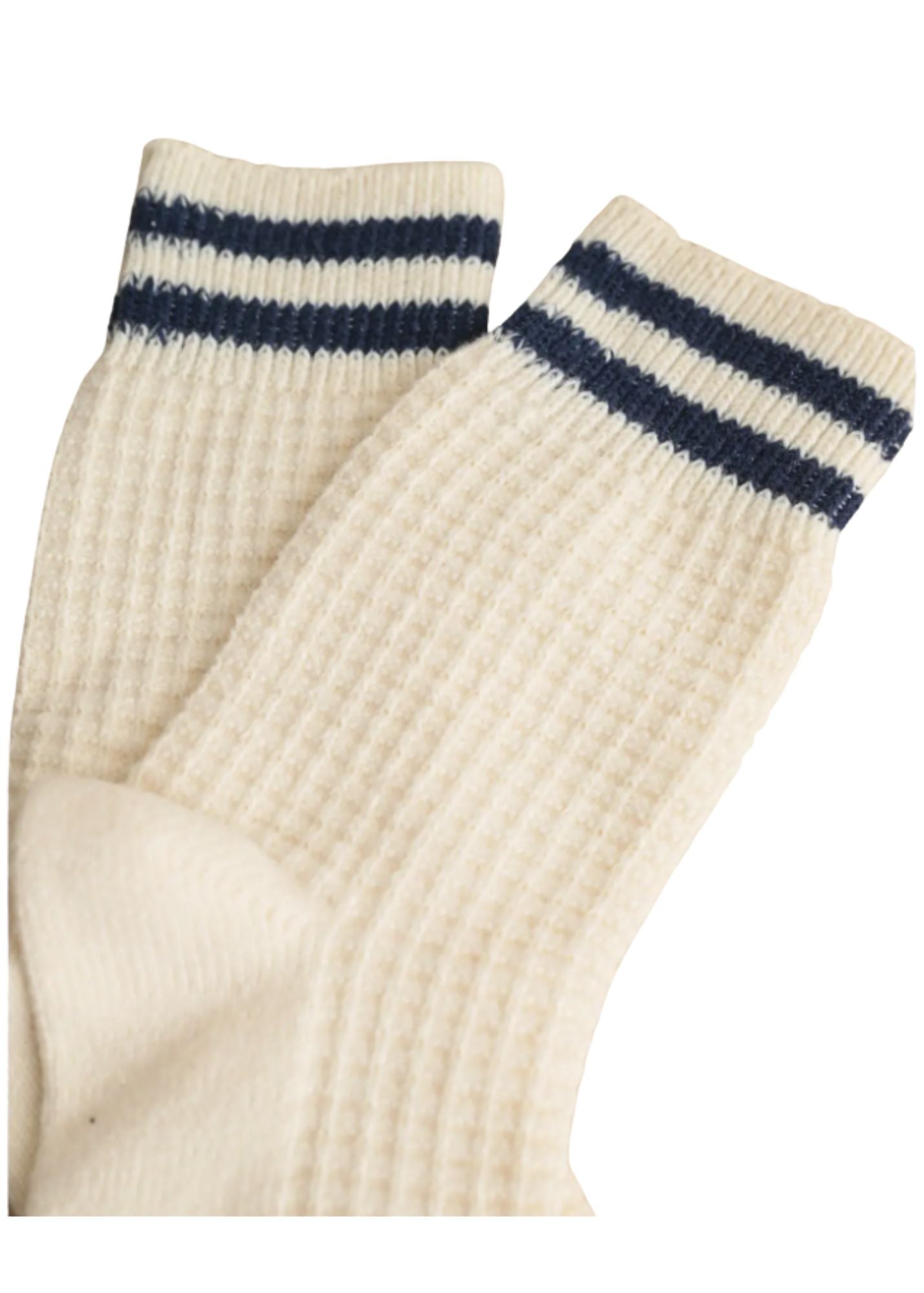 Waffle Pattern Striped Socks Accessories