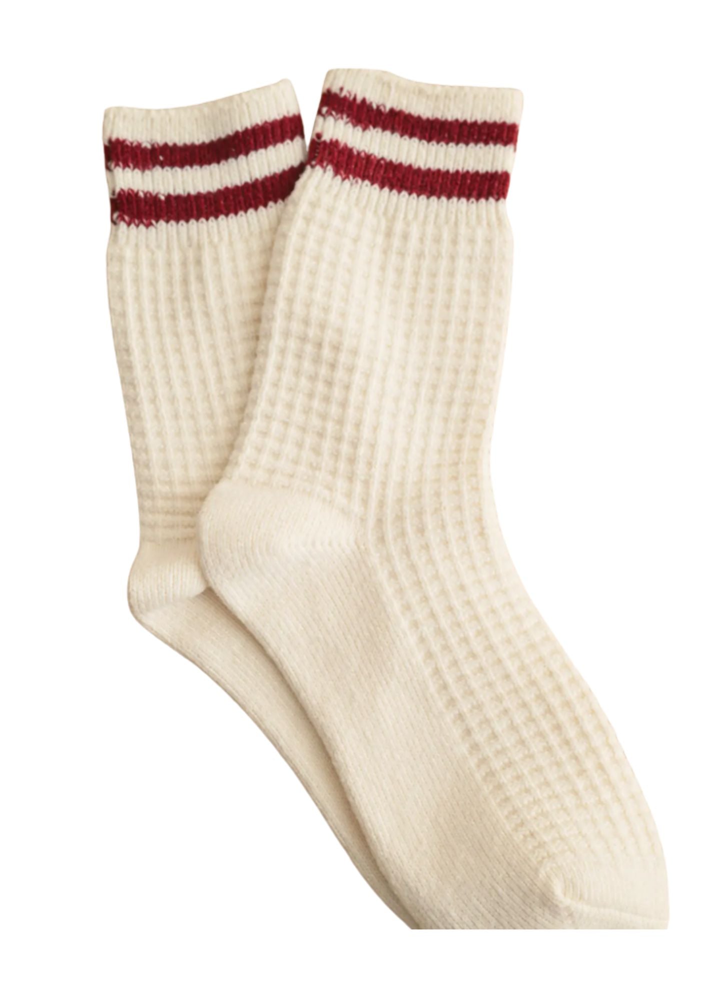 Waffle Pattern Striped Socks Accessories