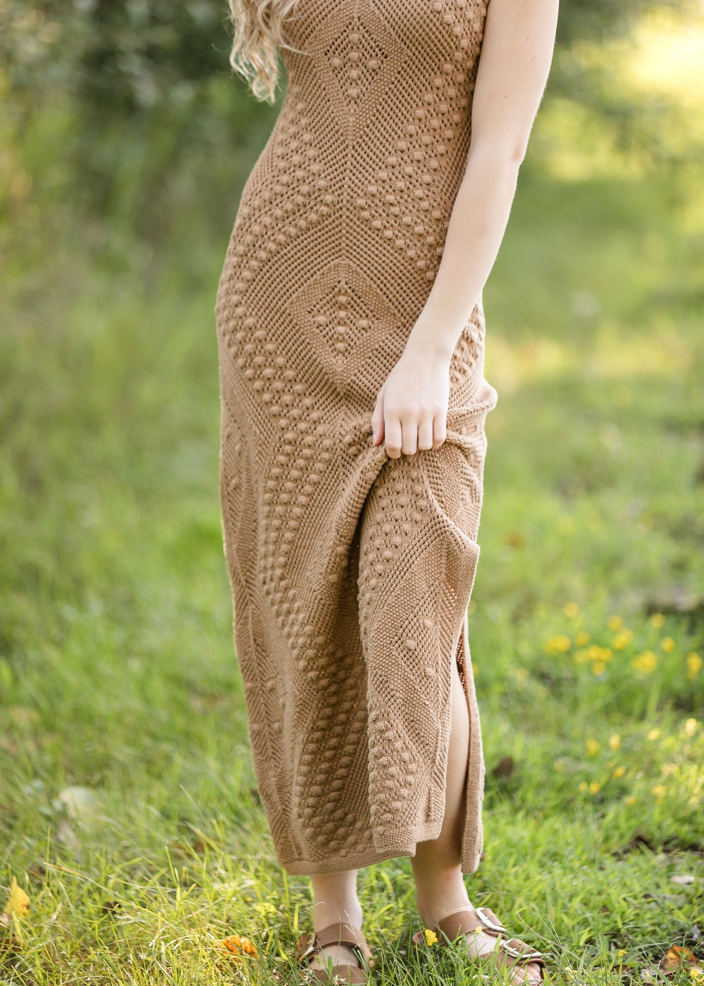 Wandering Intricate Knit Midi Dress FF Dresses