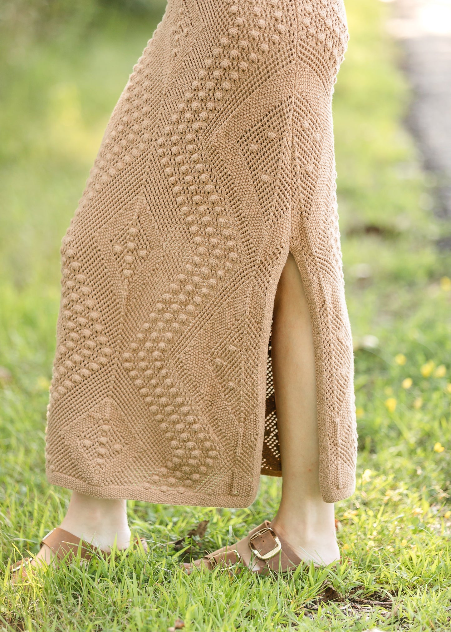 Wandering Intricate Knit Midi Dress FF Dresses