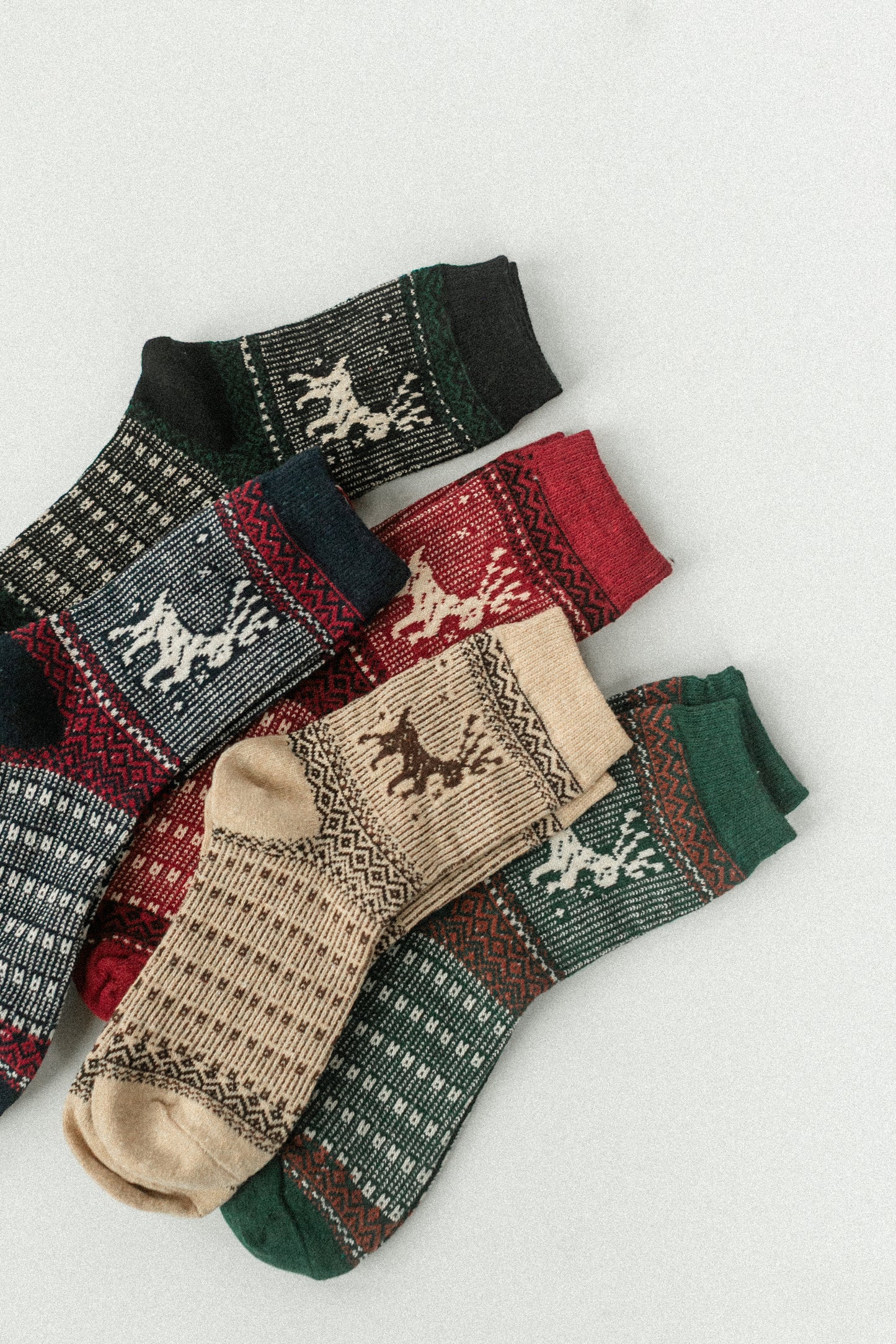Warm Elk Christmas Crew Socks Accessory