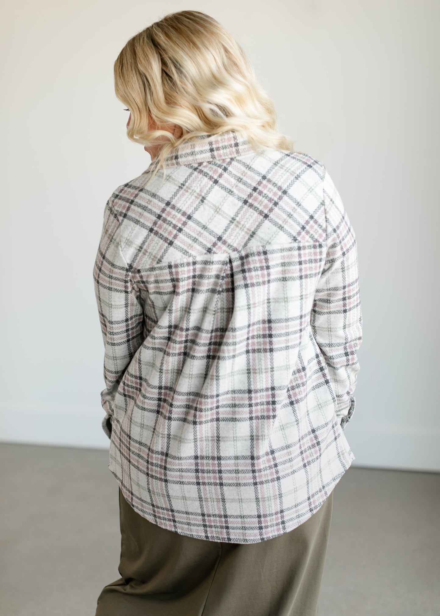Weston Mossy Green Plaid Shacket FF Tops