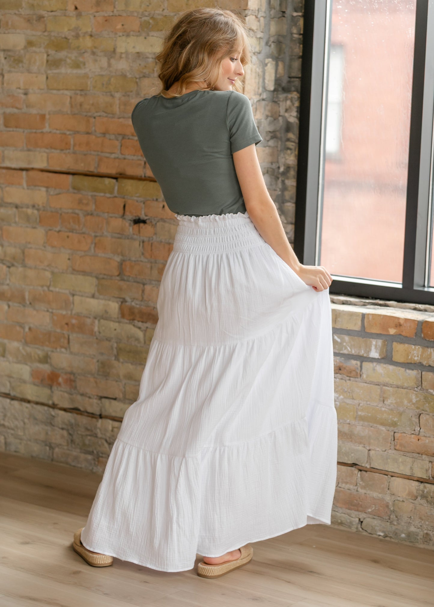 White Gauze Maxi Skirt FF Skirts