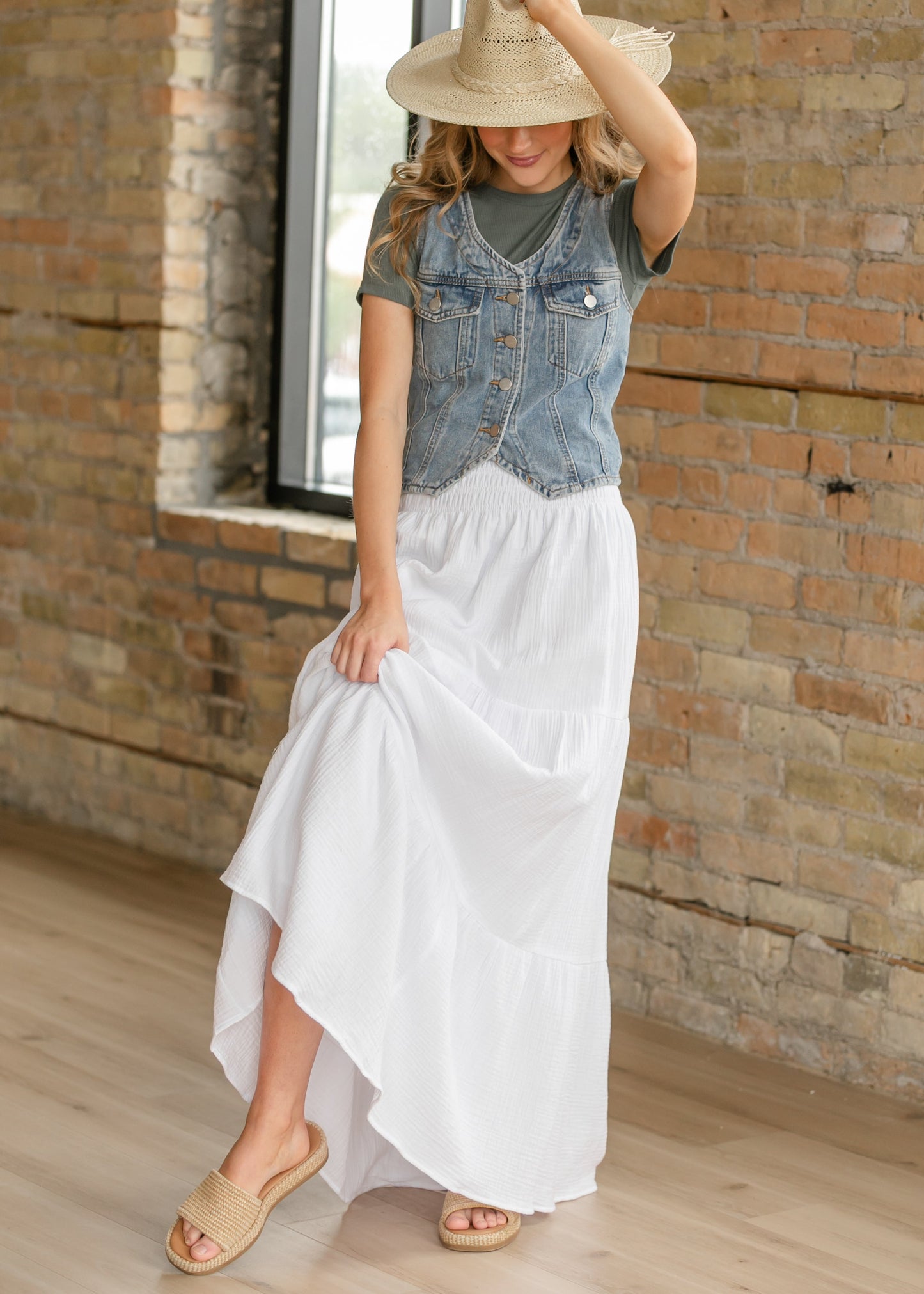 White Gauze Maxi Skirt FF Skirts