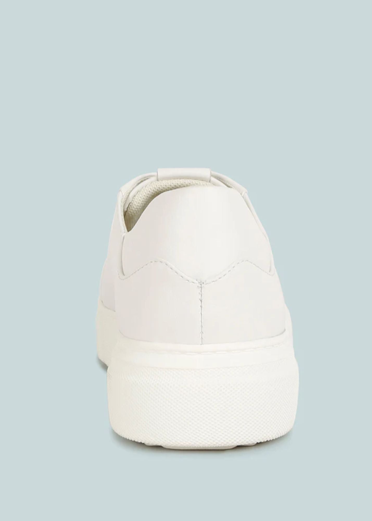 White Leather Platform Sneakers Shoes