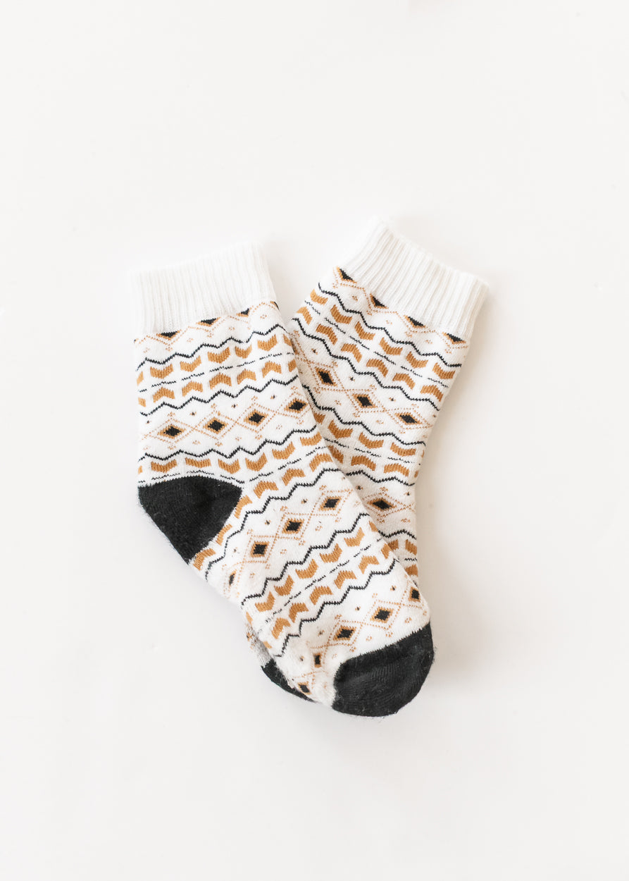 White Nordic Fair Isle Socks Accessory