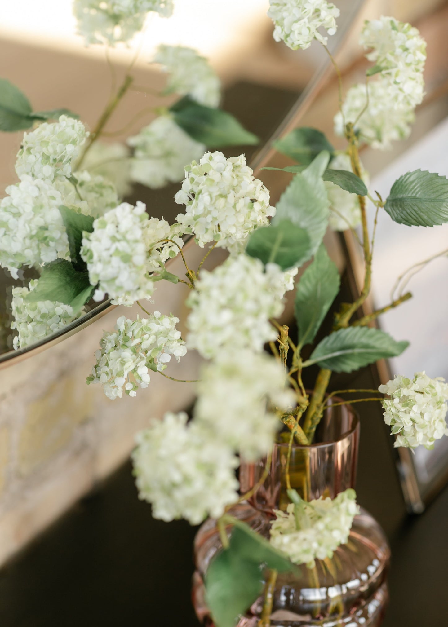 White Snowball Faux Hydrangea Spray FF Home + Lifestyle
