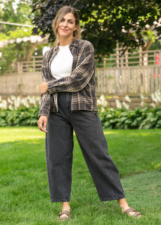 Wide Leg Denim Capri Pants FF Skirts