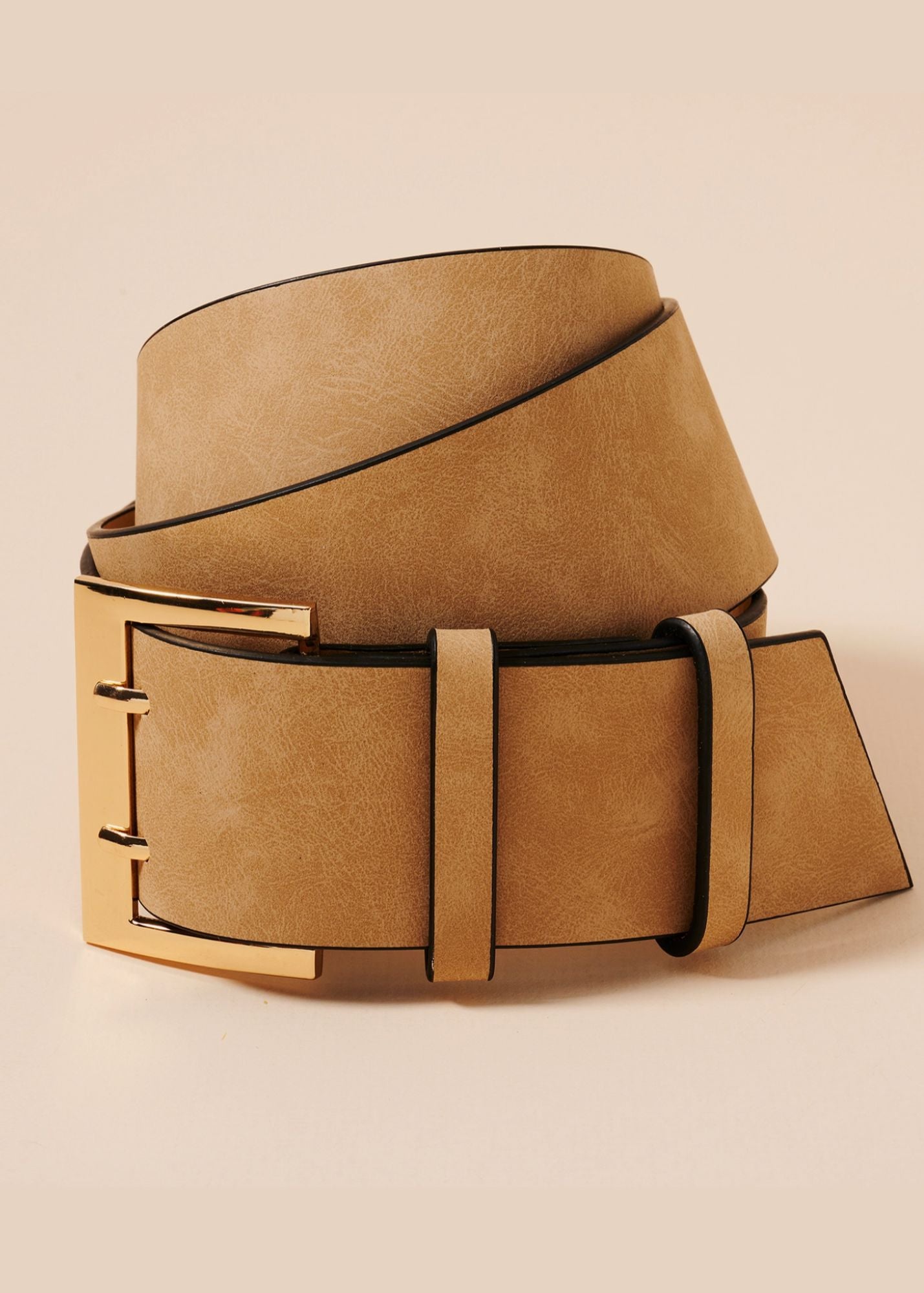 Wide Suede Waist Belt Accessories Sand
