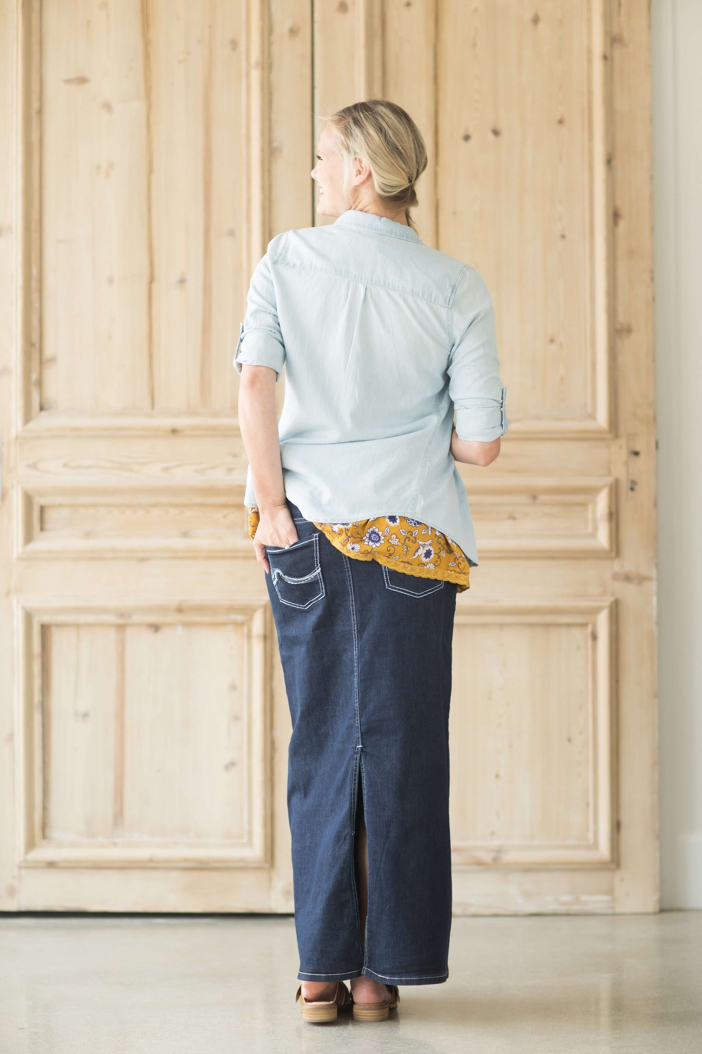 Willow Long Denim Skirt - FINAL SALE IC Skirts