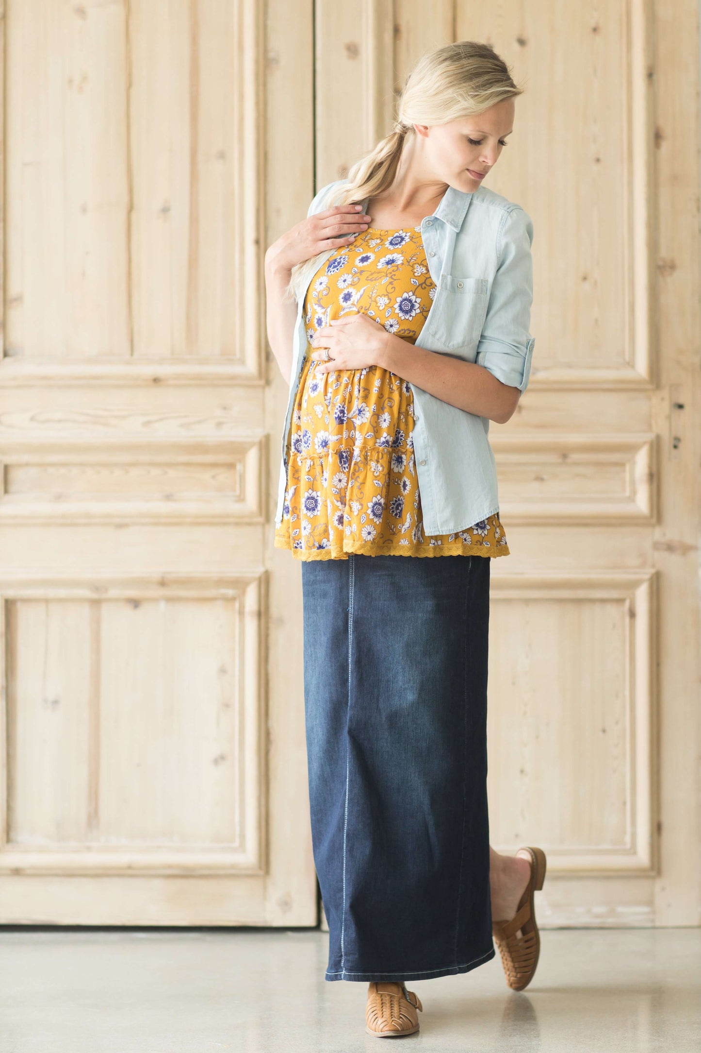 Willow Long Denim Skirt - FINAL SALE IC Skirts