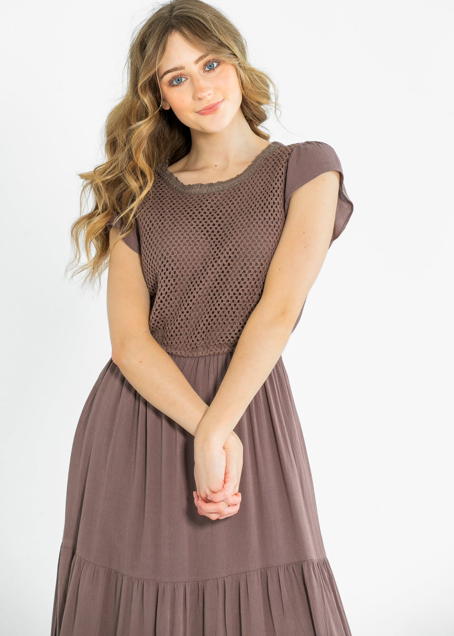 Willow Mae Crochet Tiered Layer Maxi Dress IC Dresses