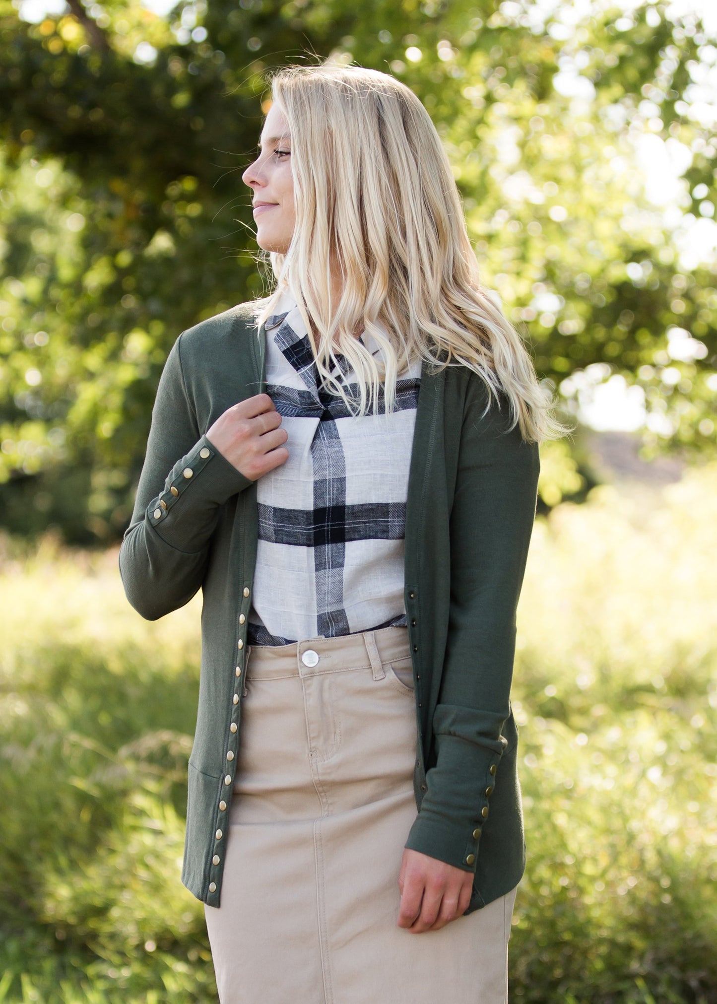 Windowpane Collared Top - FINAL SALE FF Tops