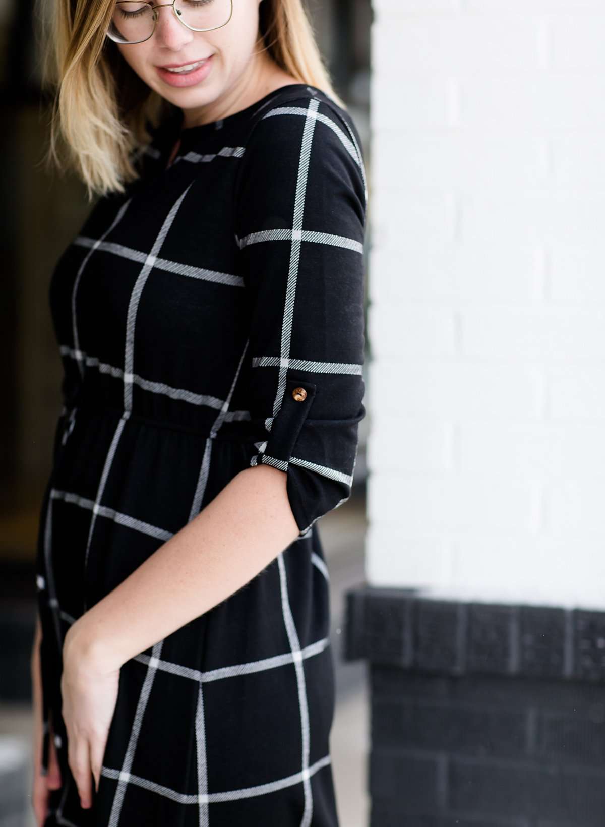 Windowpane Midi Dress FF Dresses