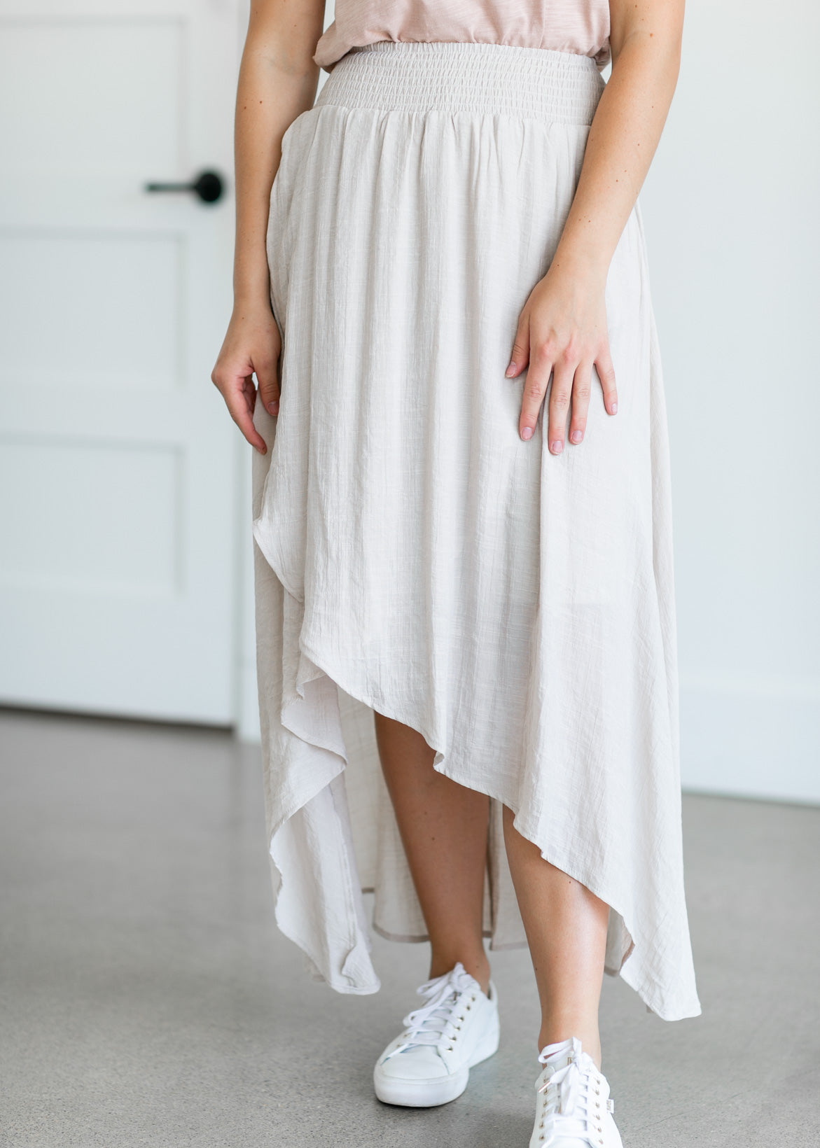 Wrap High Low Midi Skirt Skirts