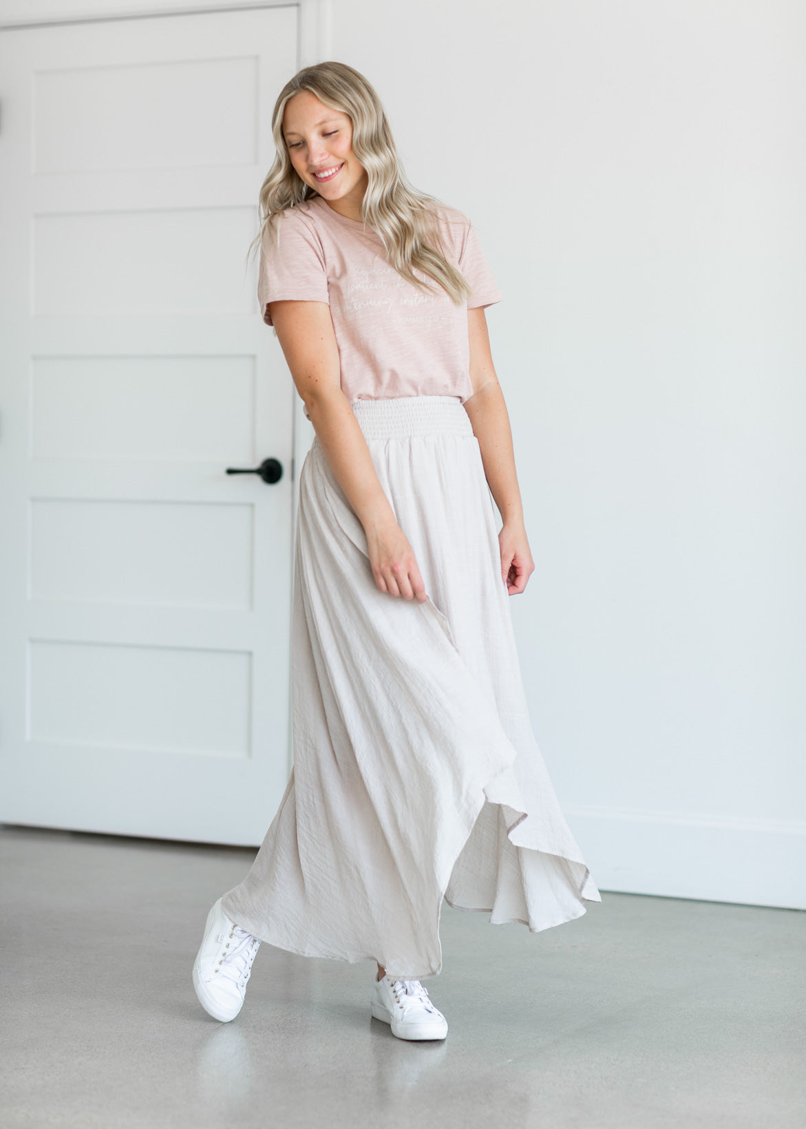 Wrap High Low Midi Skirt Skirts