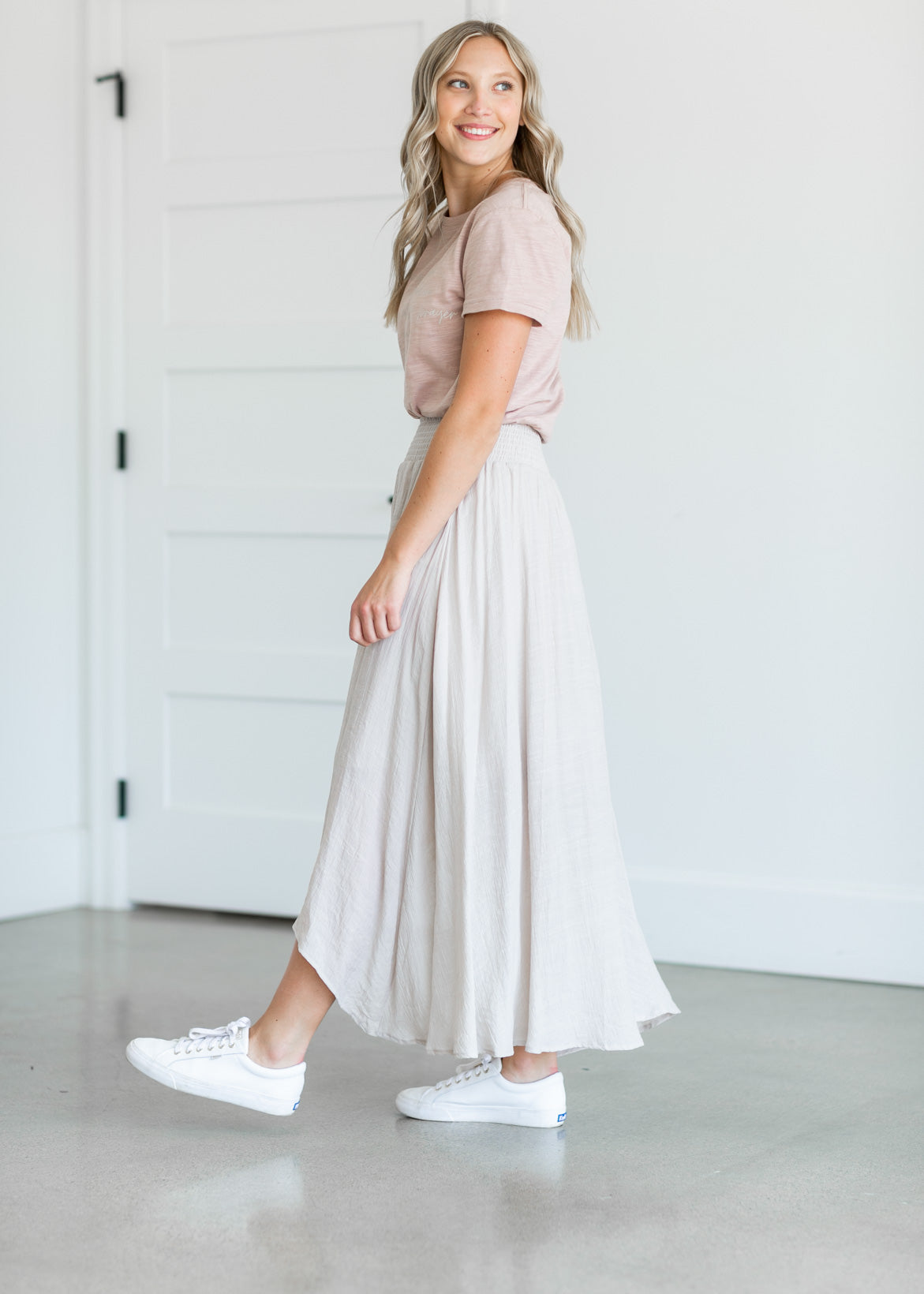 Wrap High Low Midi Skirt Skirts
