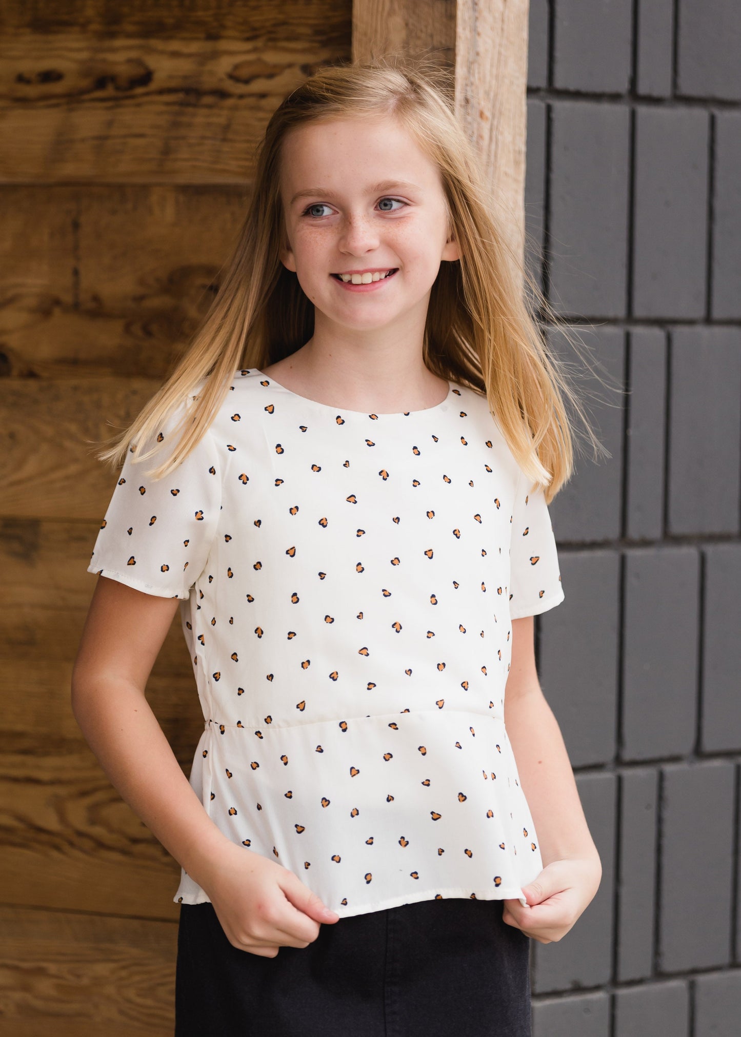 Animal Print Peplum Top - FINAL SALE Tops