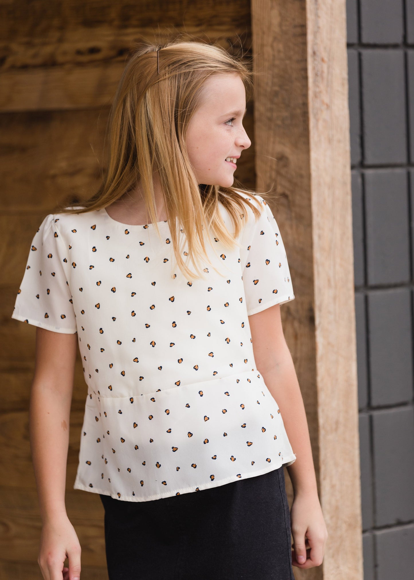 Animal Print Peplum Top - FINAL SALE Tops
