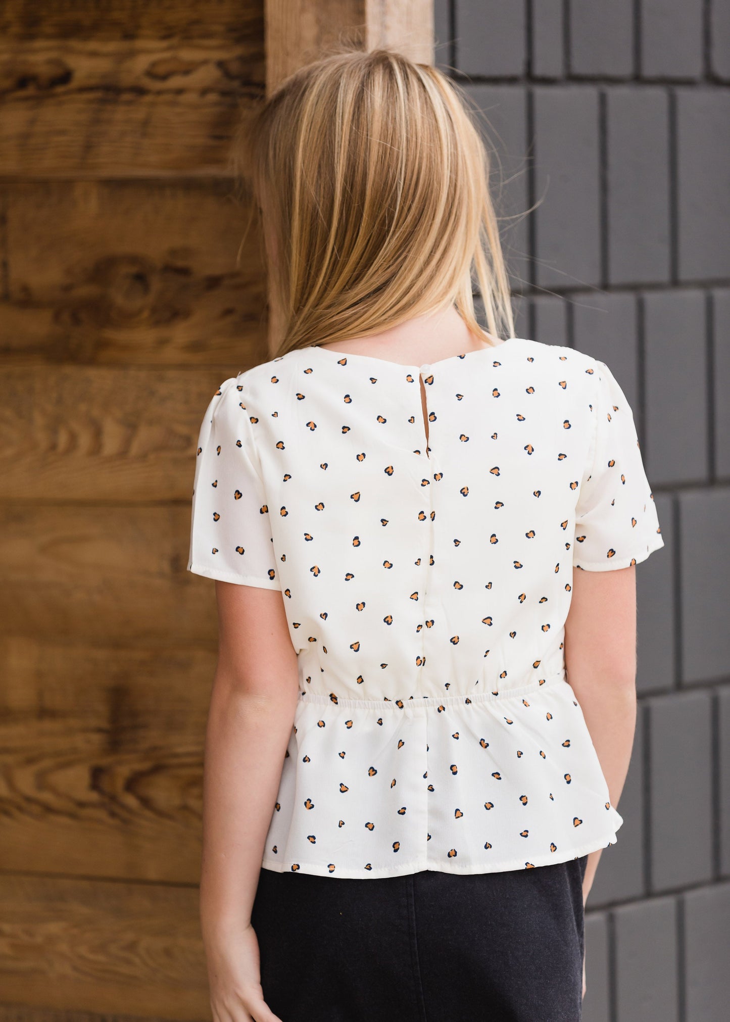 Animal Print Peplum Top - FINAL SALE Tops