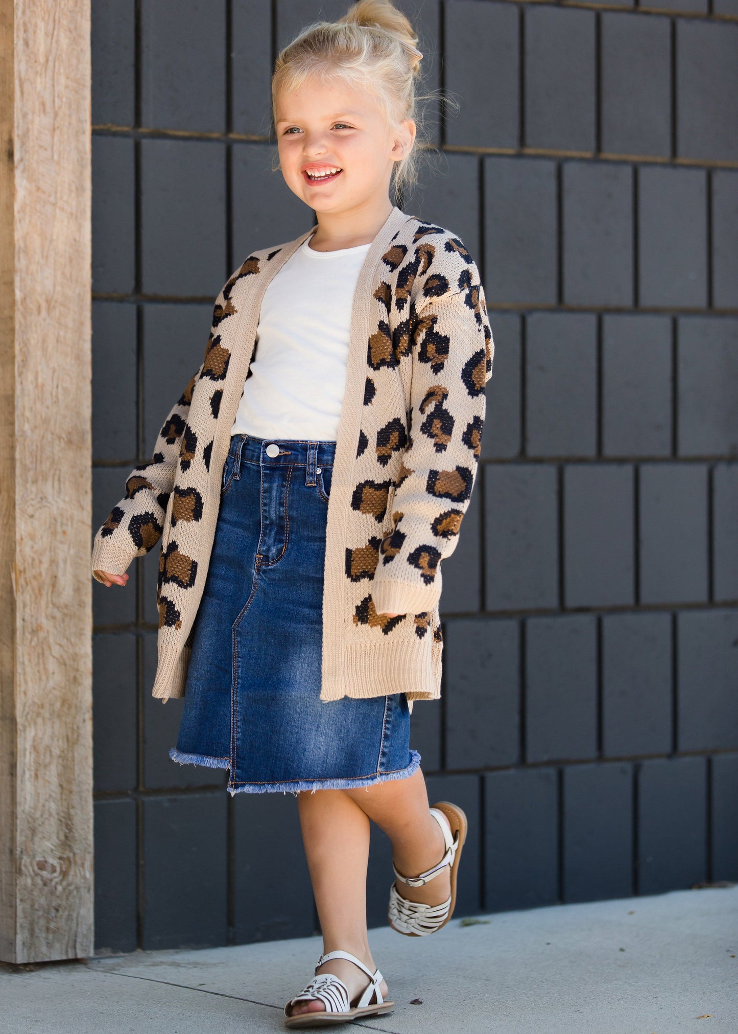 Girls asymmetrical denim jean skirt