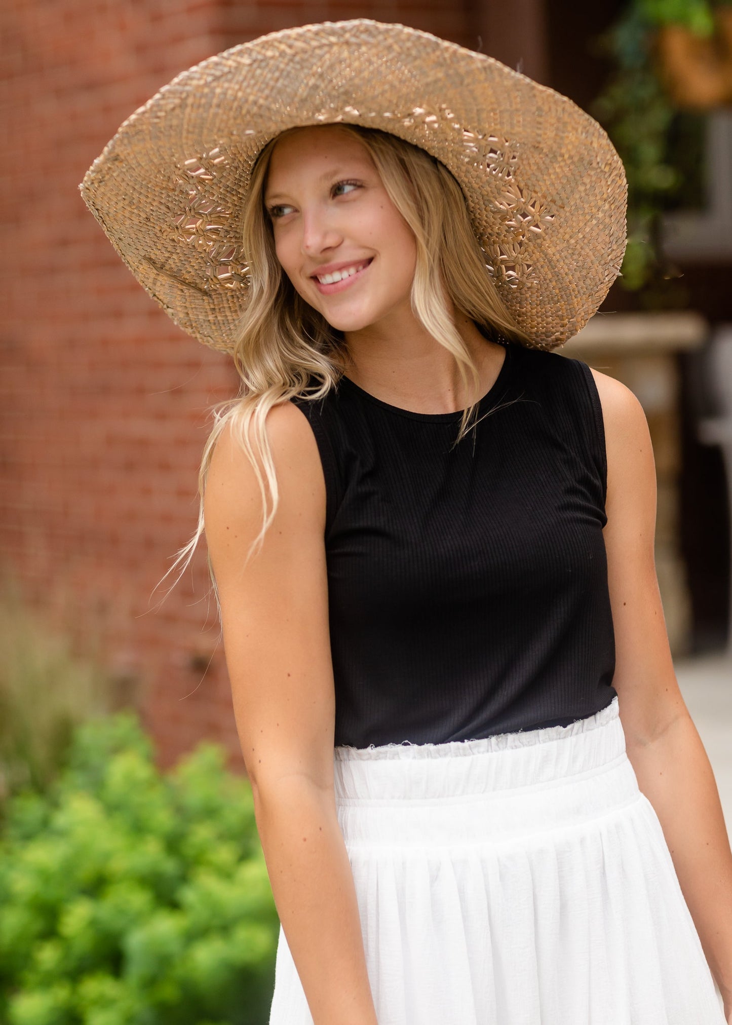 Basic Rib Knit Shell Tank Top - FINAL SALE Tops Black / S