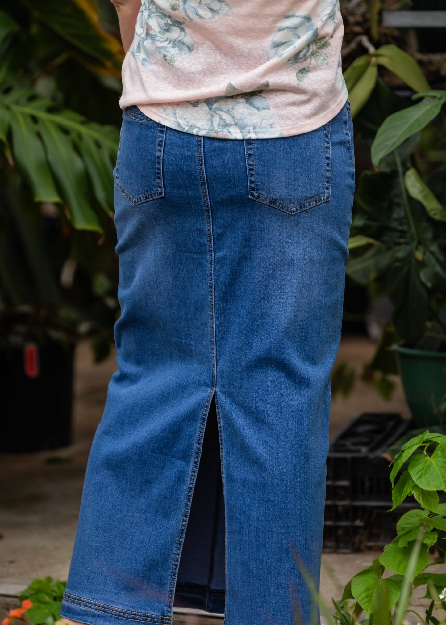 Bella Triple Stitch Long Denim Jean Skirt - FINAL SALE Skirts