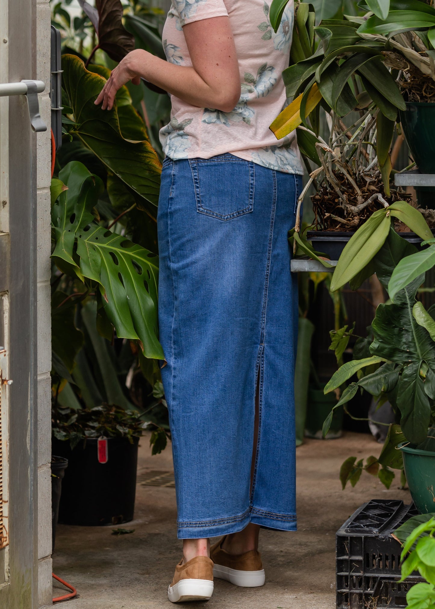 Bella Triple Stitch Long Denim Jean Skirt - FINAL SALE Skirts