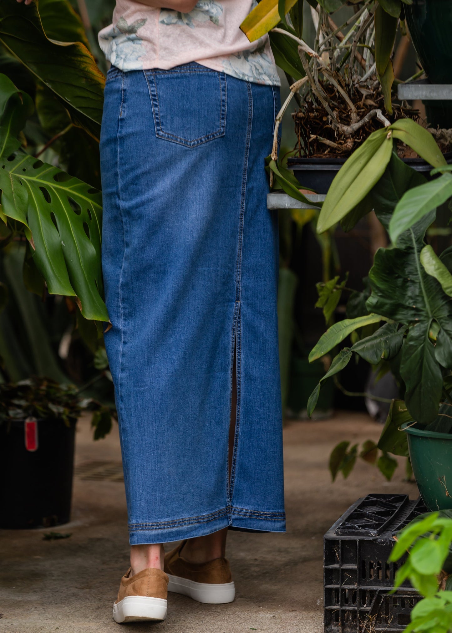 Bella Triple Stitch Long Denim Jean Skirt - FINAL SALE Skirts
