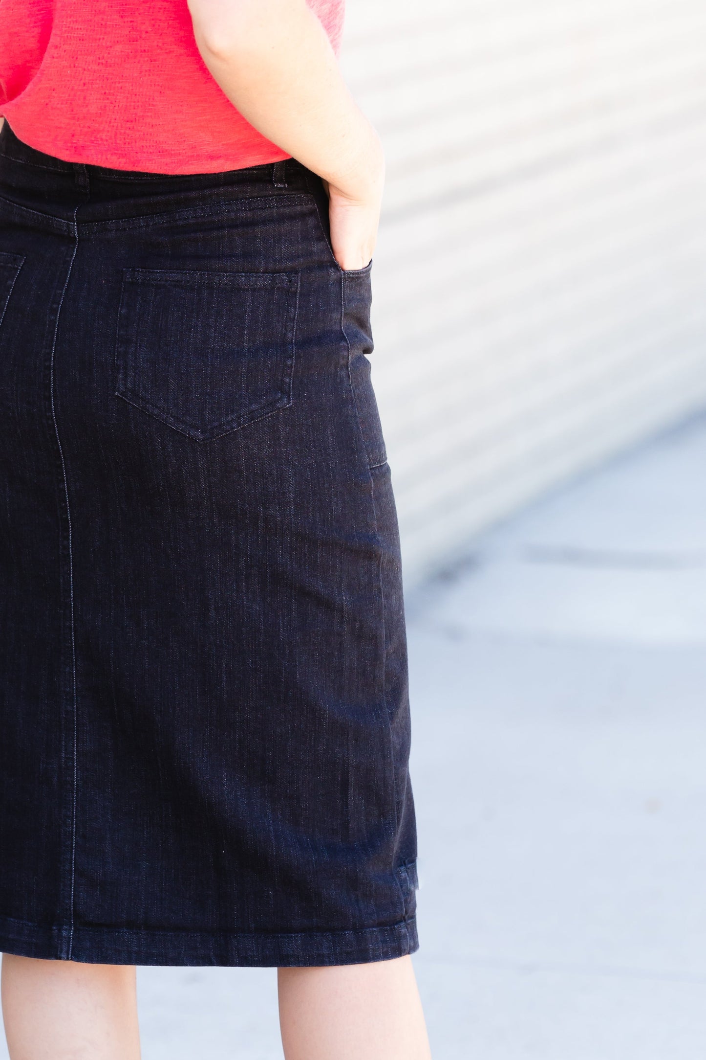 Black Button Front Utility Midi Skirt - FINAL SALE Skirts