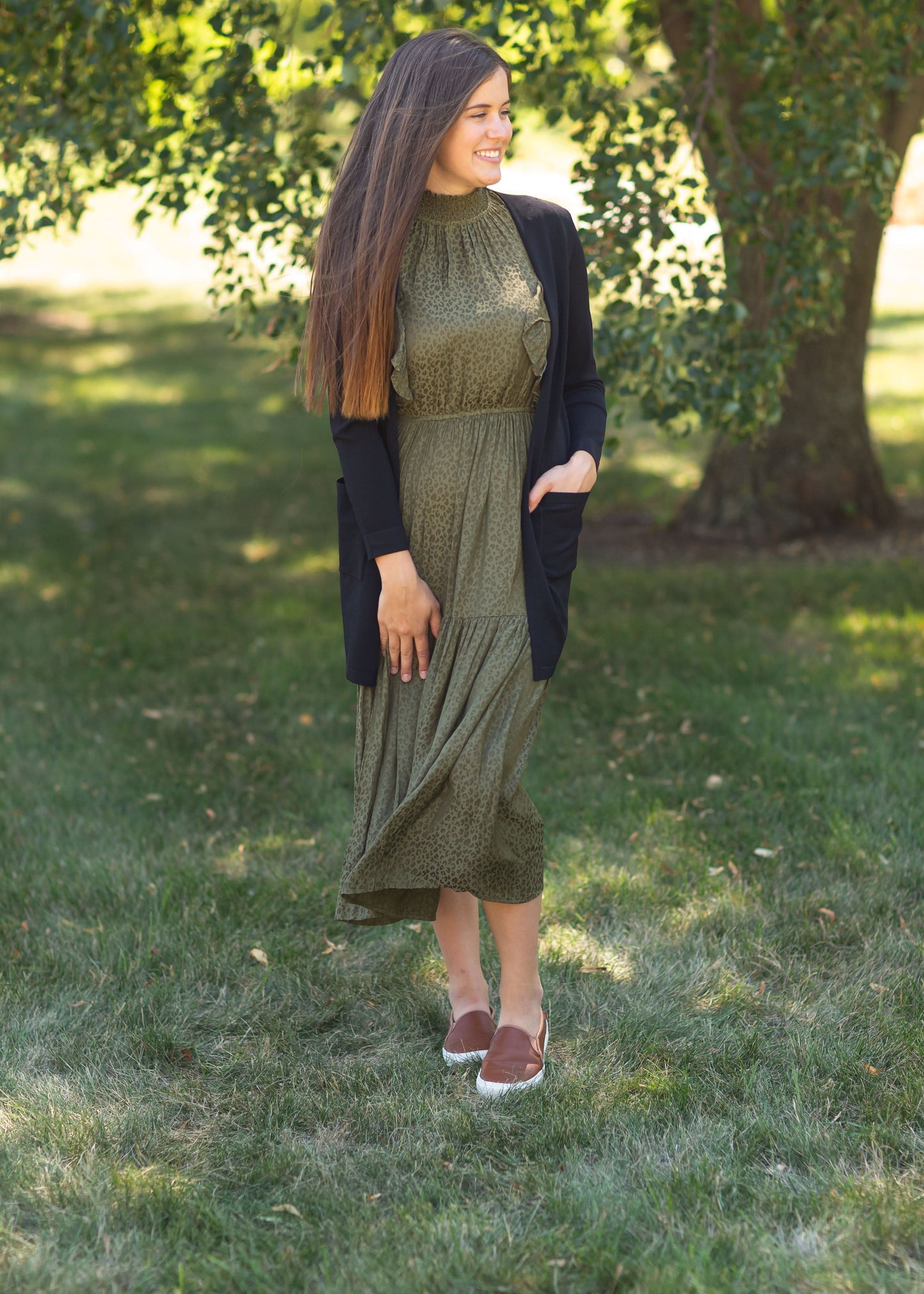 Black Cally Open Front Cardigans Tops