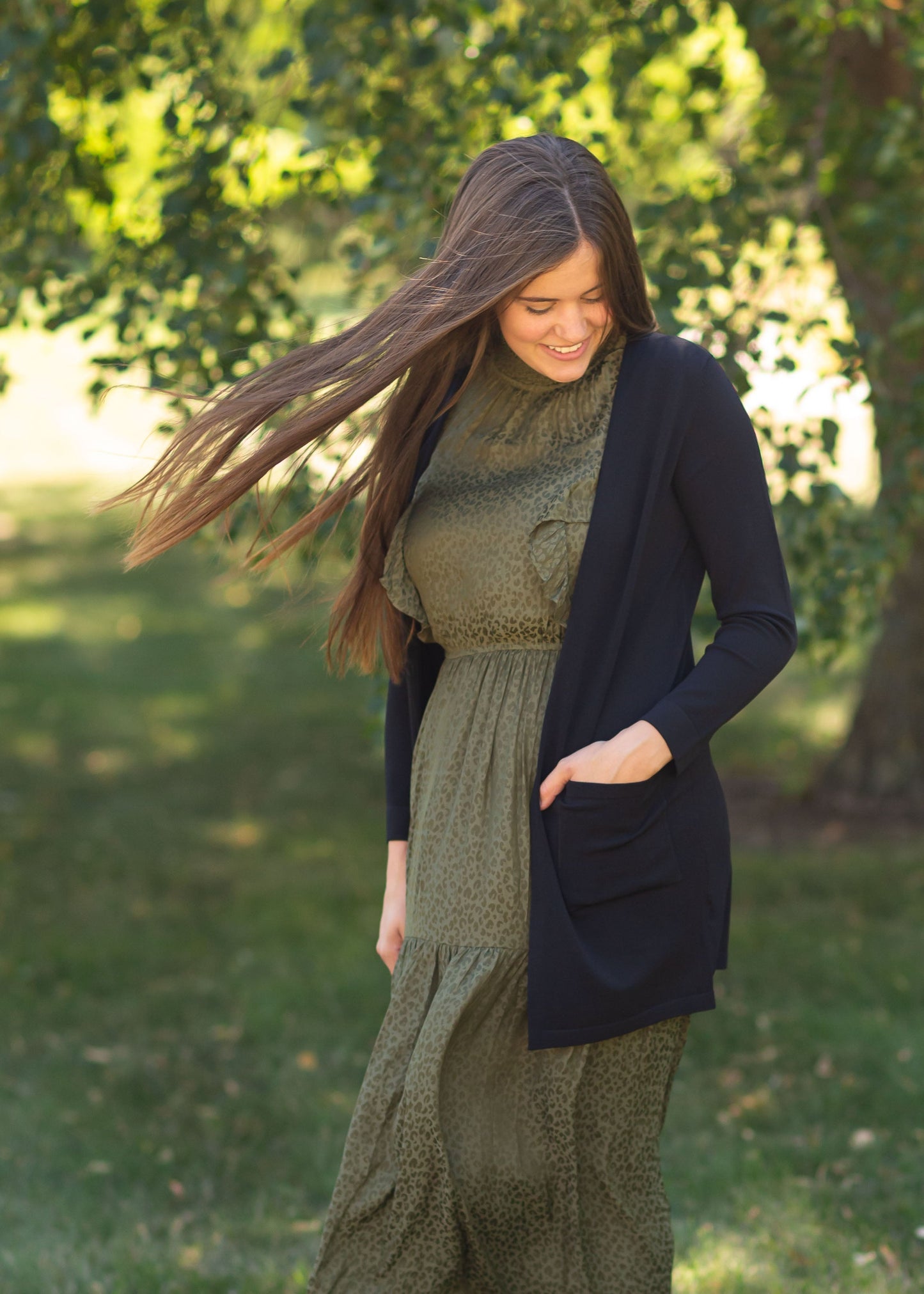 Black Cally Open Front Cardigans Tops XS