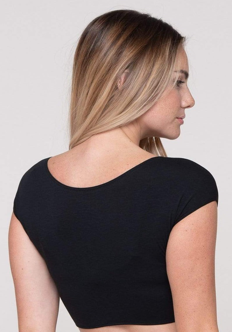 Black Cropped Demi Tank - FINAL SALE Tops
