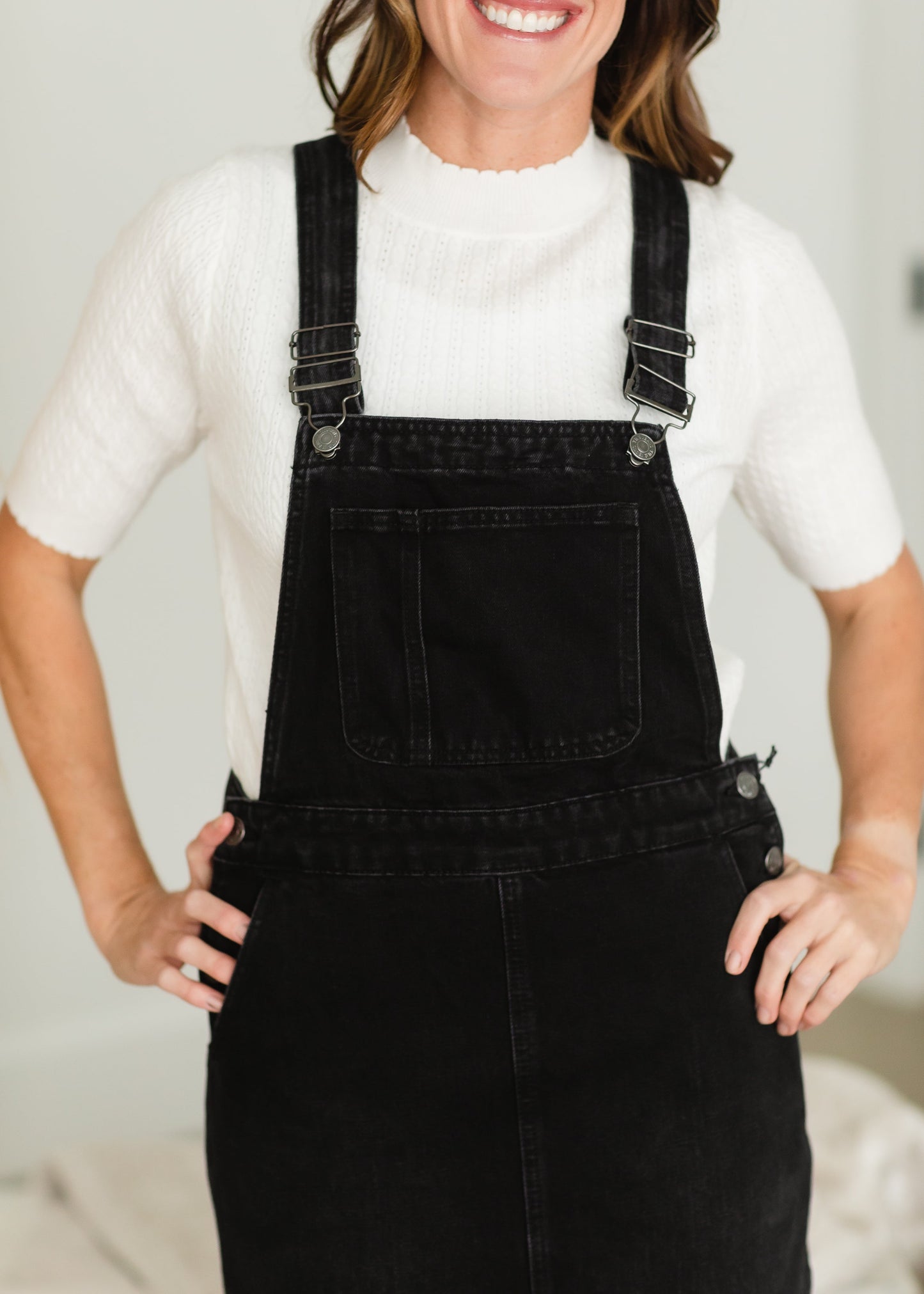 Black Denim Overall Dress - FINAL SALE Dresses