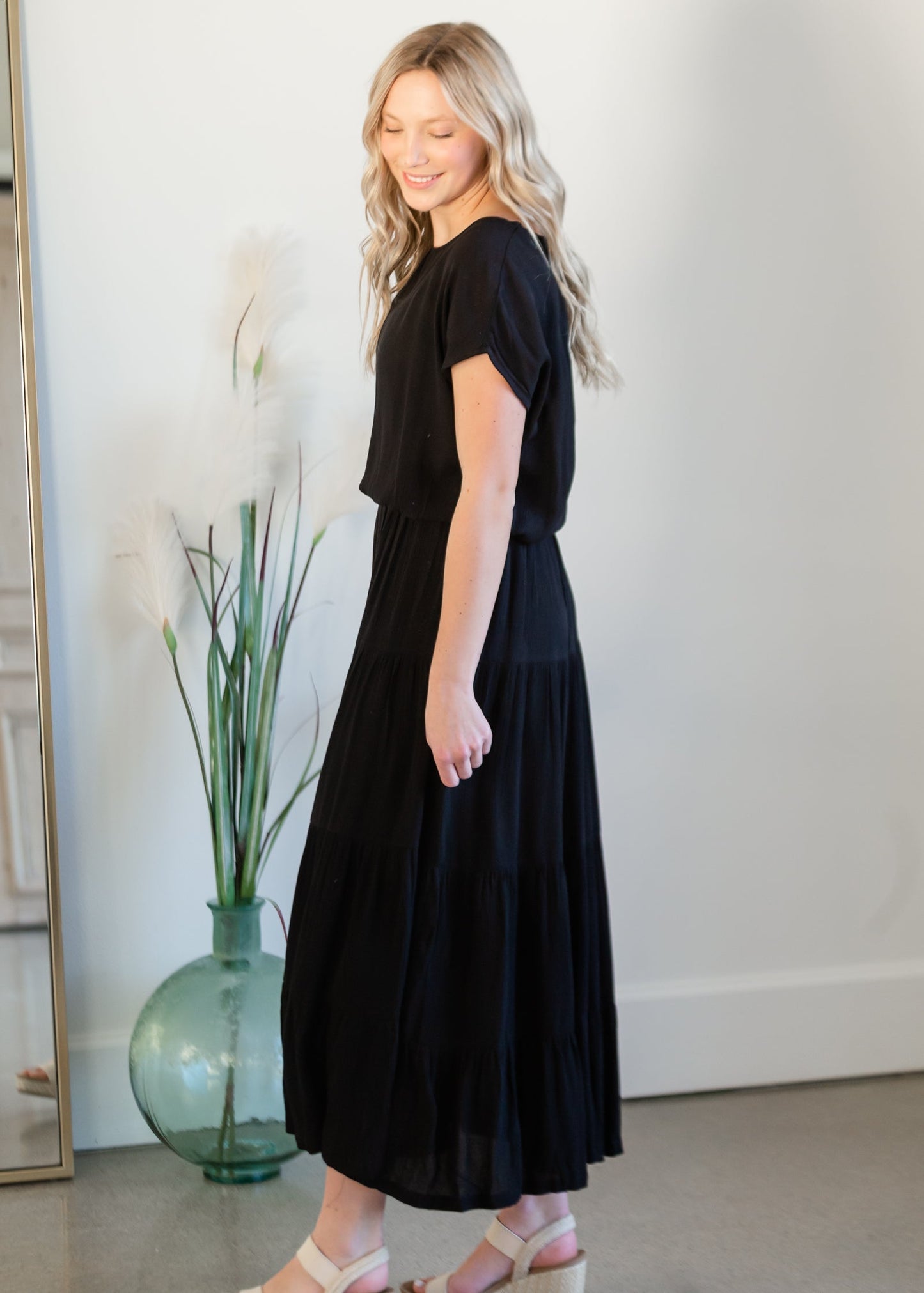 Black Tiered Ruffle Maxi Skirt Skirts Z Supply